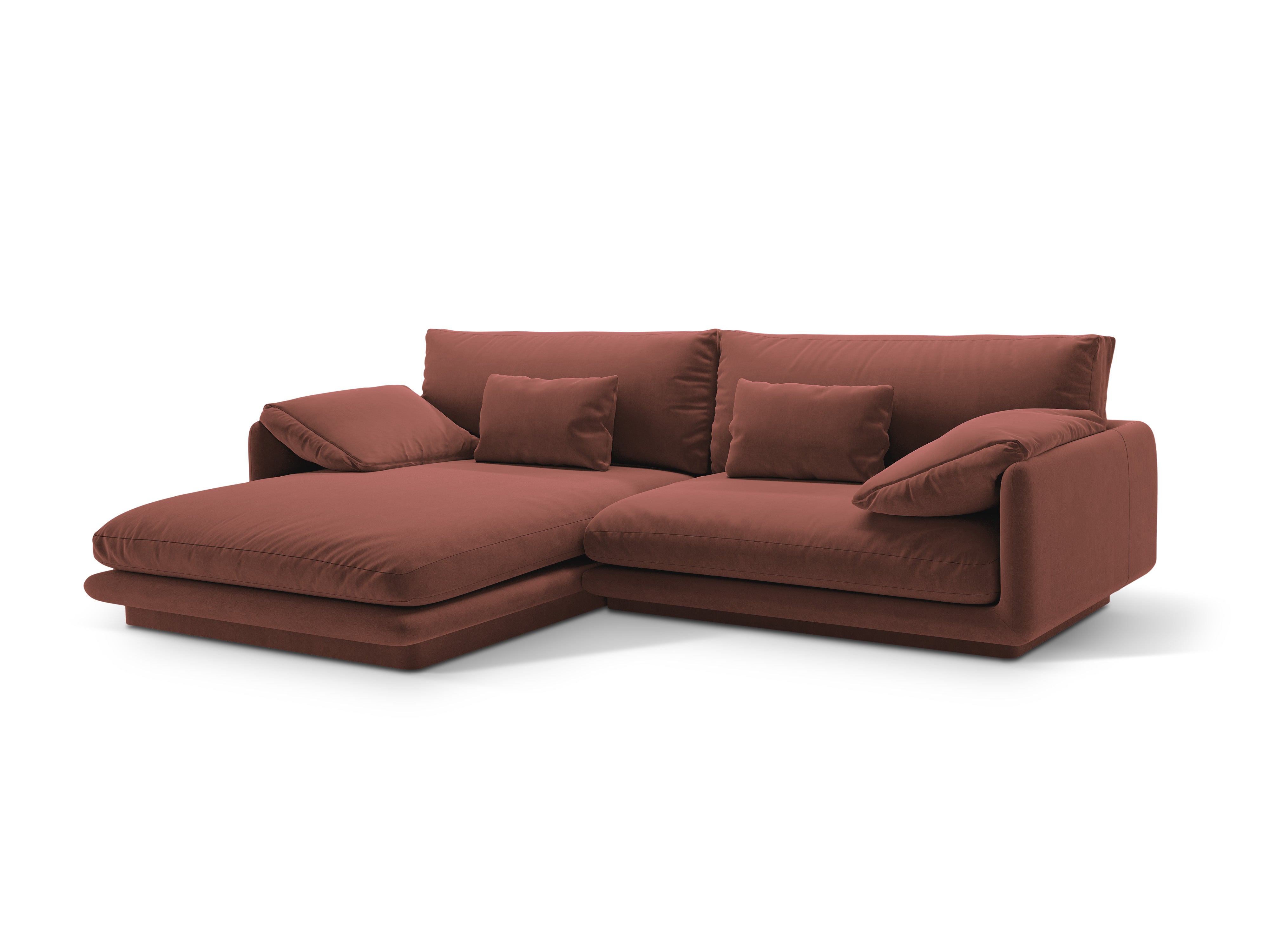 Velvet corner of 4-person left-sided Torino Cuoio