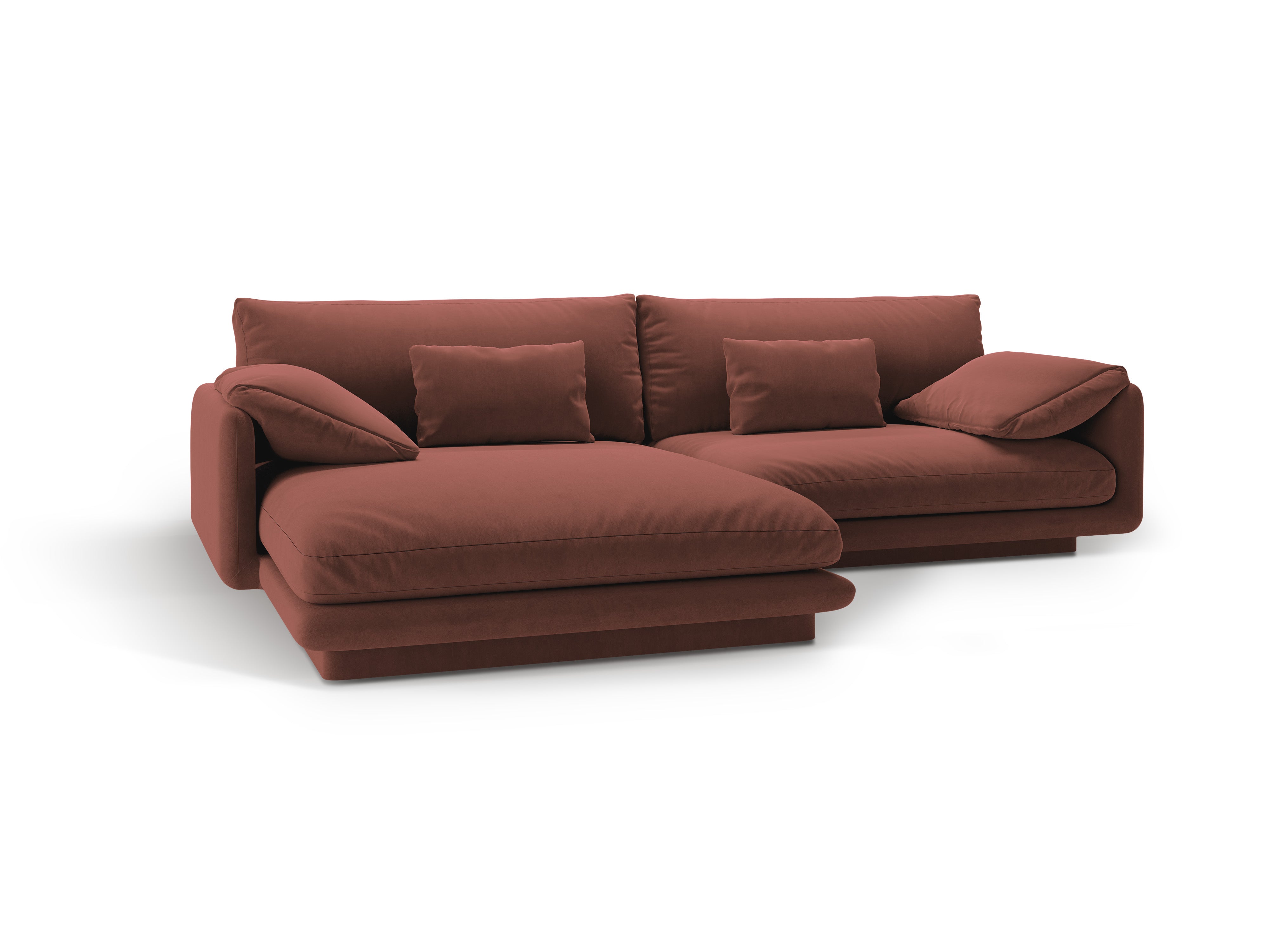 Velvet corner of 4-person left-sided Torino Cuoio