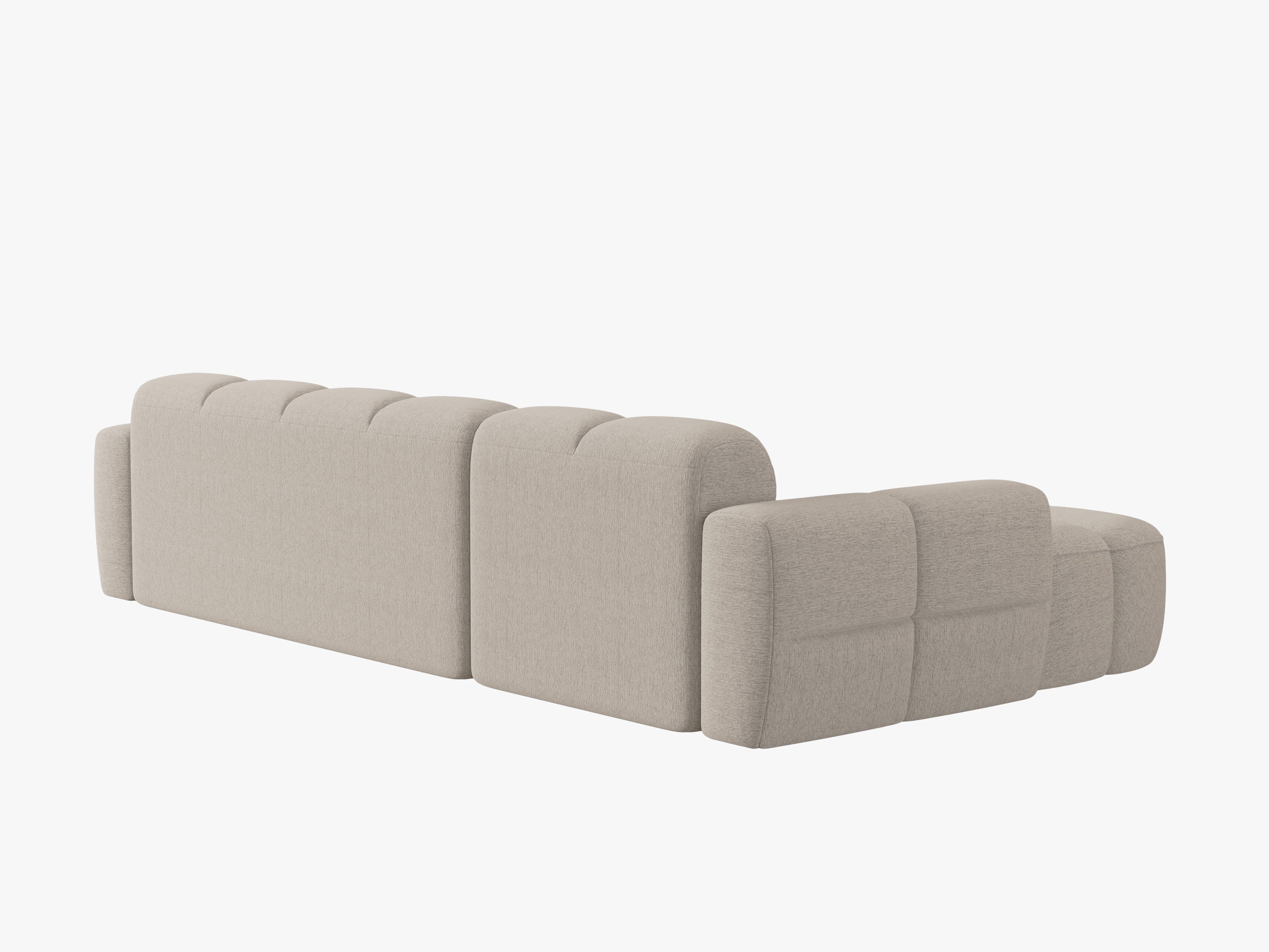 Linksseitige Eckcouch LISA sandfarbener Chenille [Monika] [Julia spr]