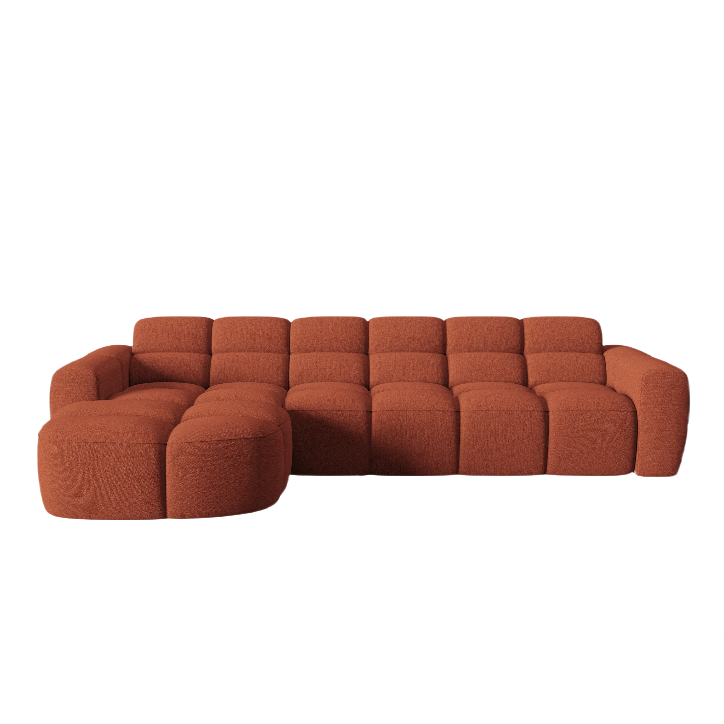 Linksseitige Eckcouch LISA terracotta Chenille [Monika] [Julia spr]
