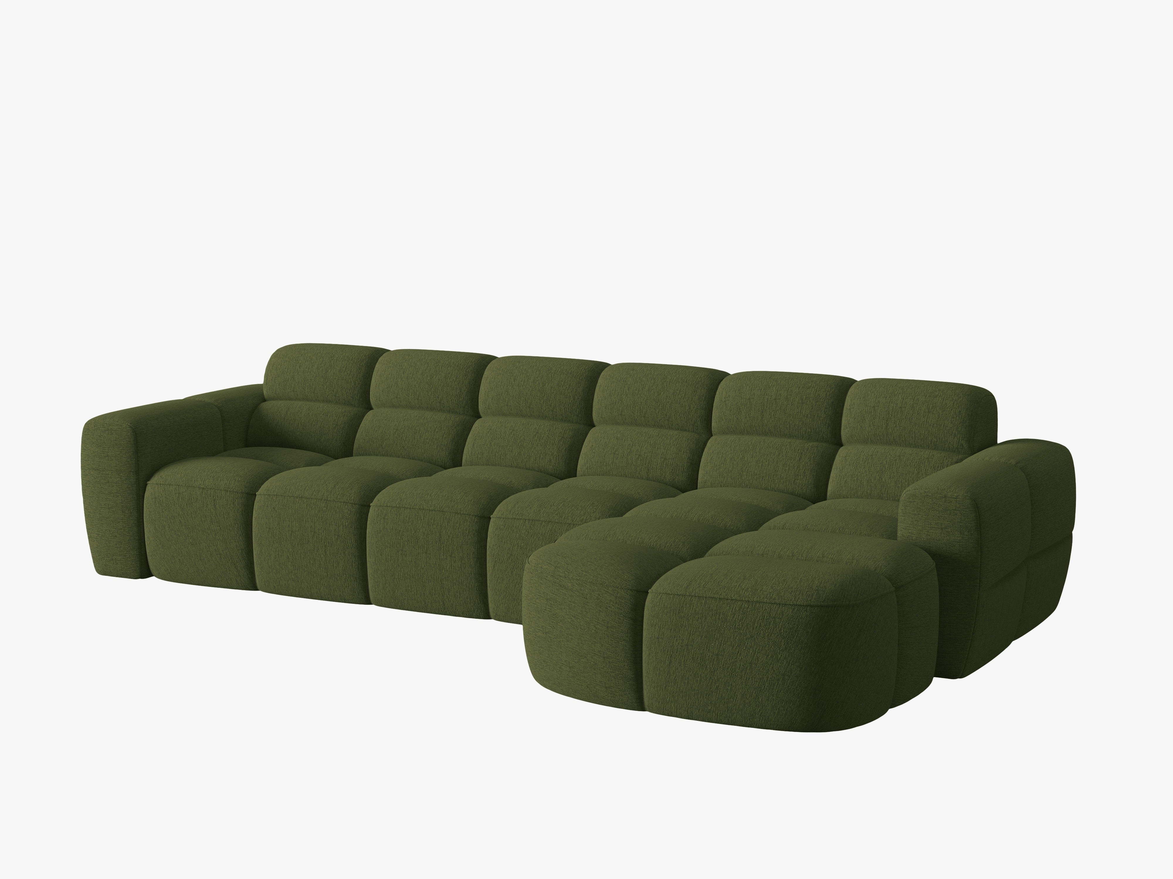 Right-sided corner sofa LISA green chenille [Monika] [Julia spr]