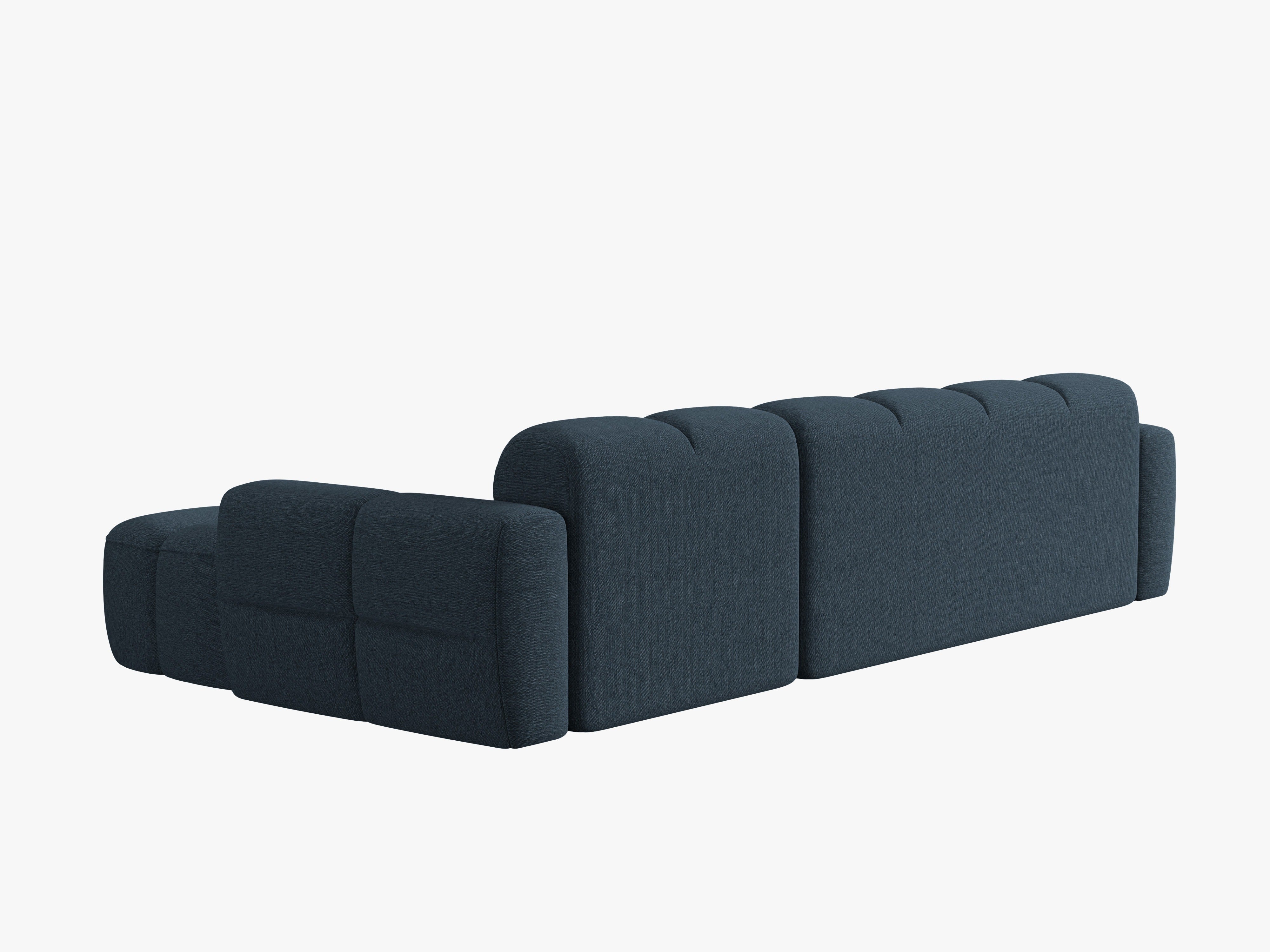 Rechtsseitige Eckcouch LISA dunkelblauer Chenille [Monika]