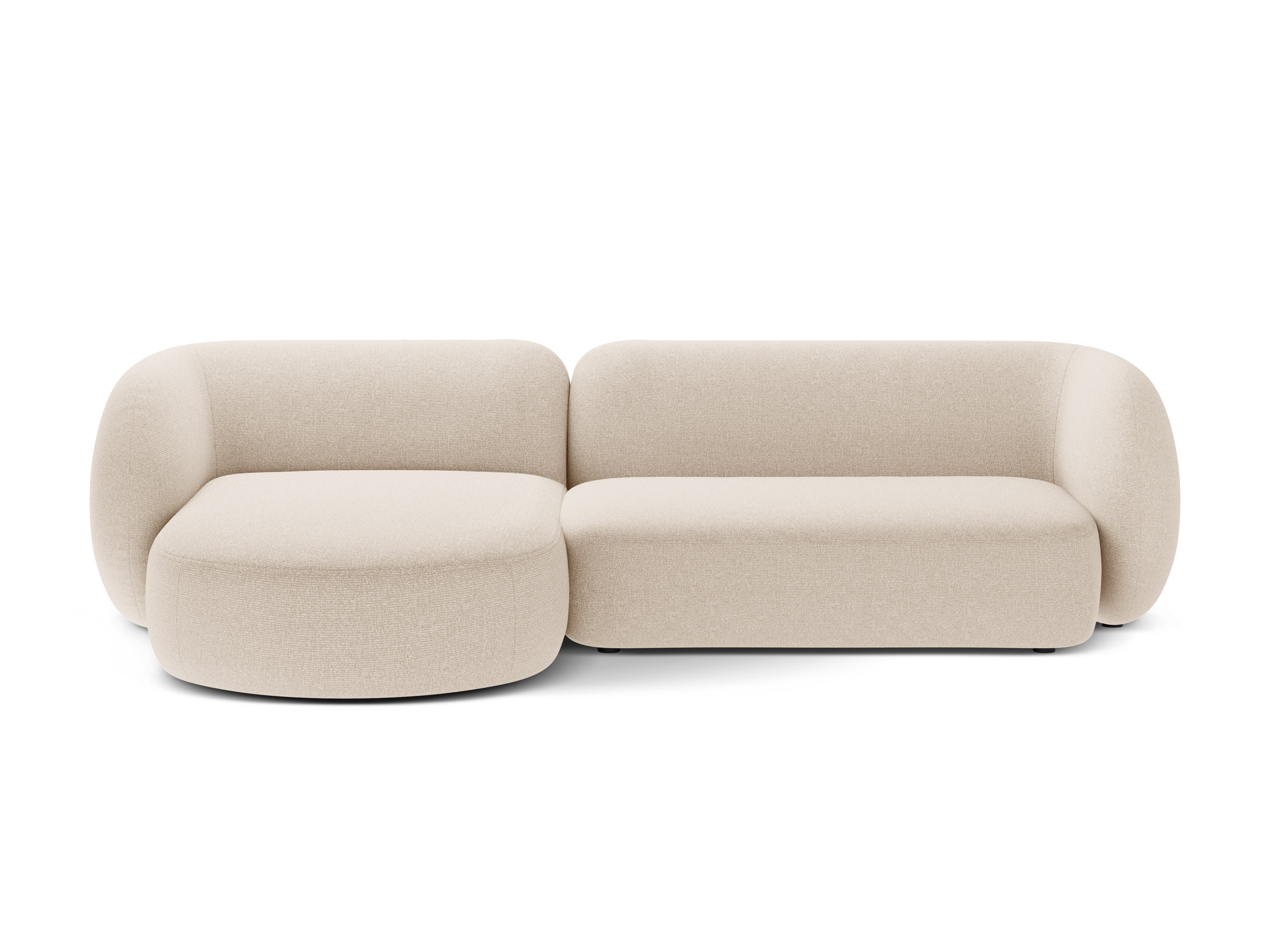 Linksseitiges 3-Sitzer-Sofa KATE hellbeige Melange