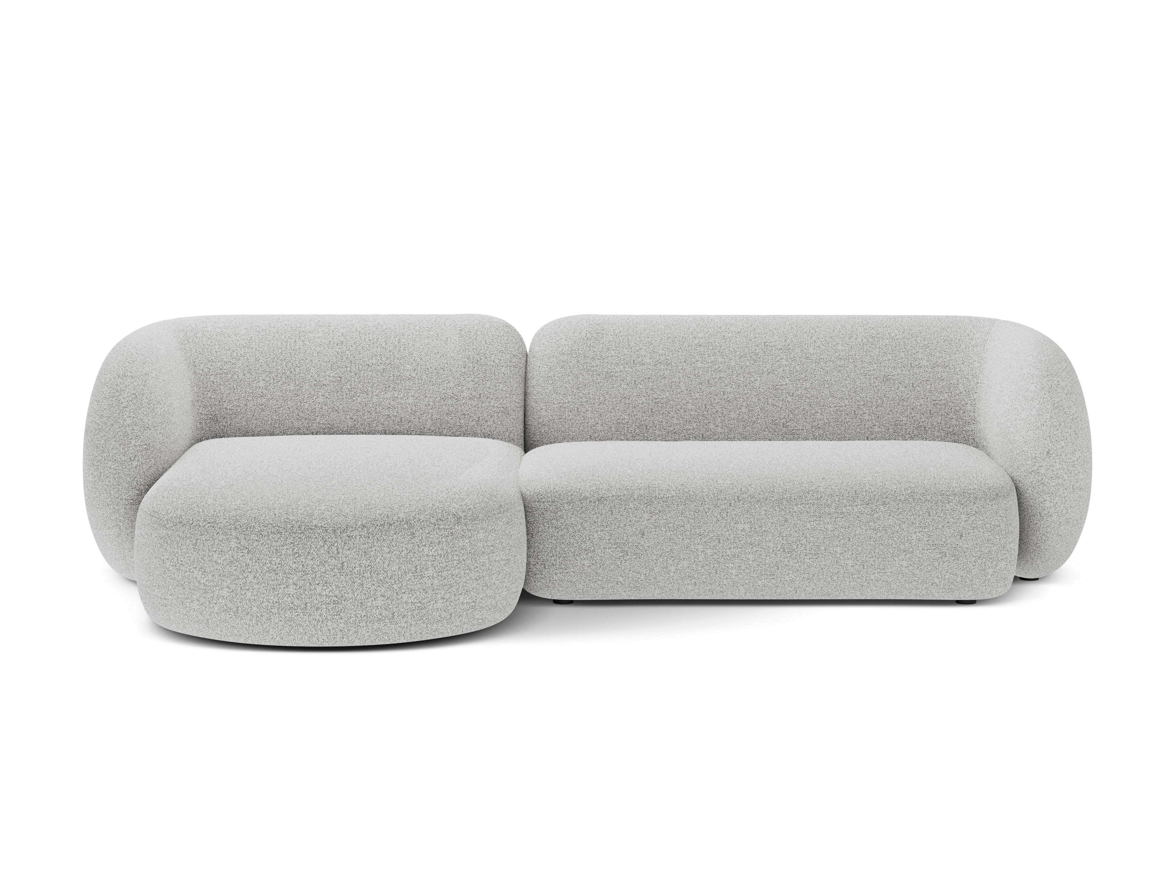 Linksseitiges 3-Sitzer-Sofa KATE hellgrau Melange