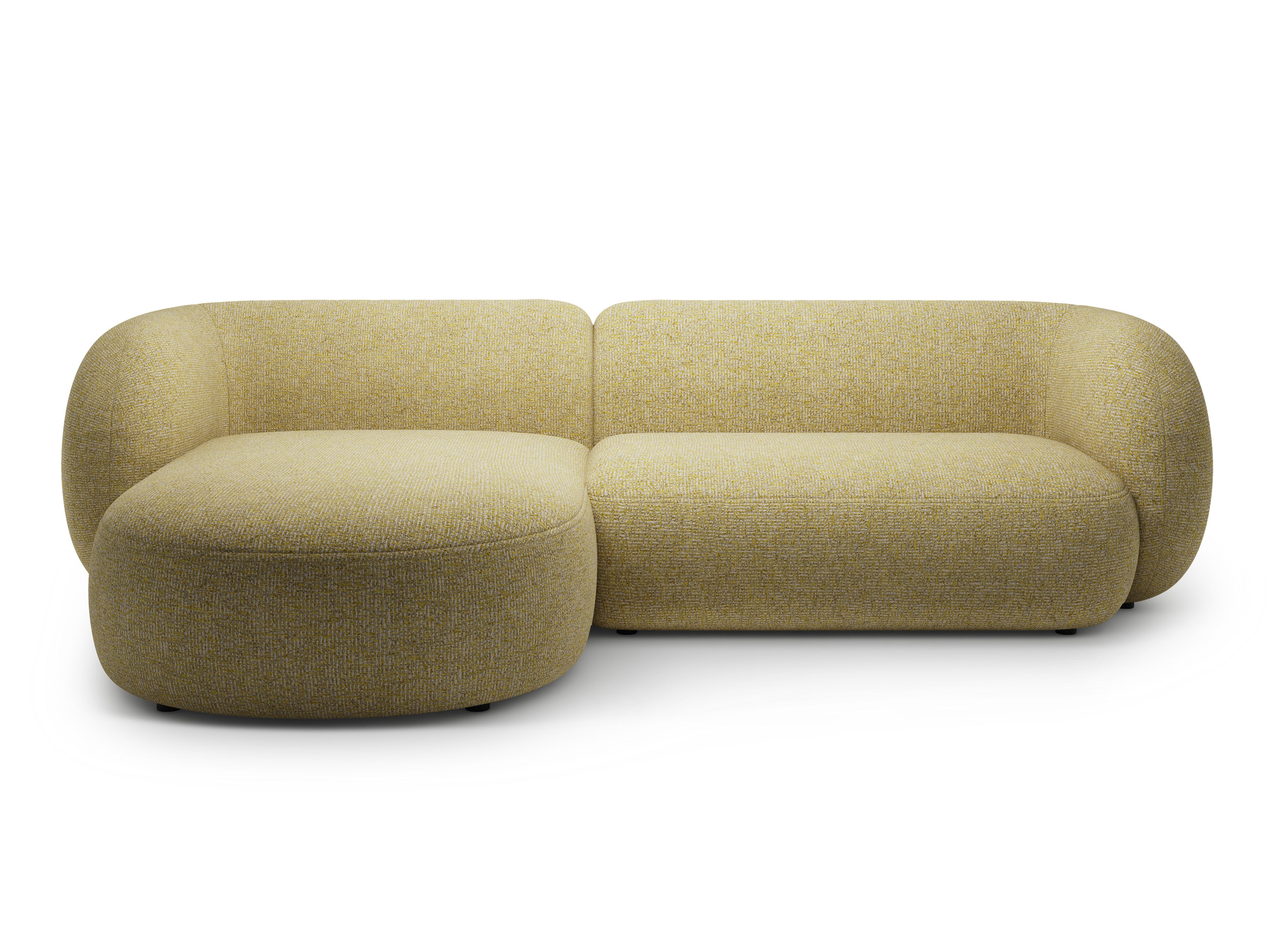 Linksseitiges 3-Sitzer-Sofa KATE in gelbem Melange