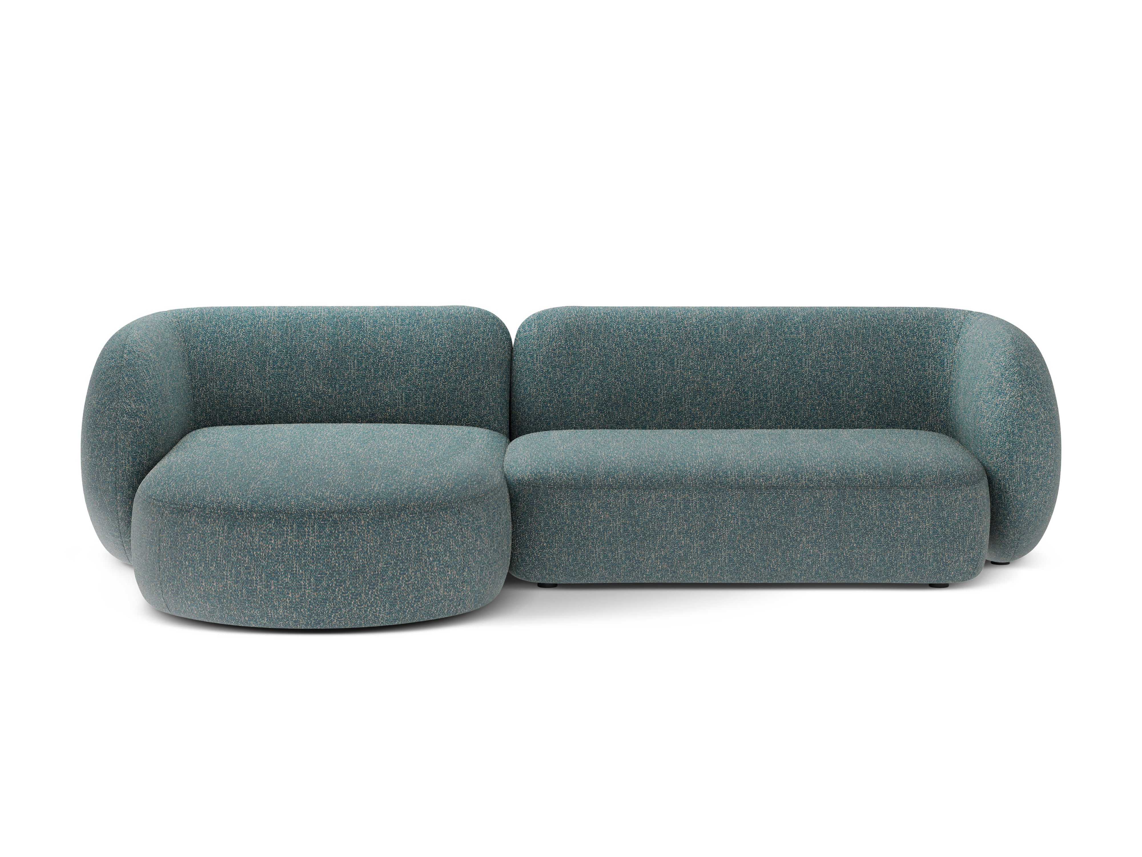Linksseitiges 3-Sitzer-Sofa KATE in blauer Melange