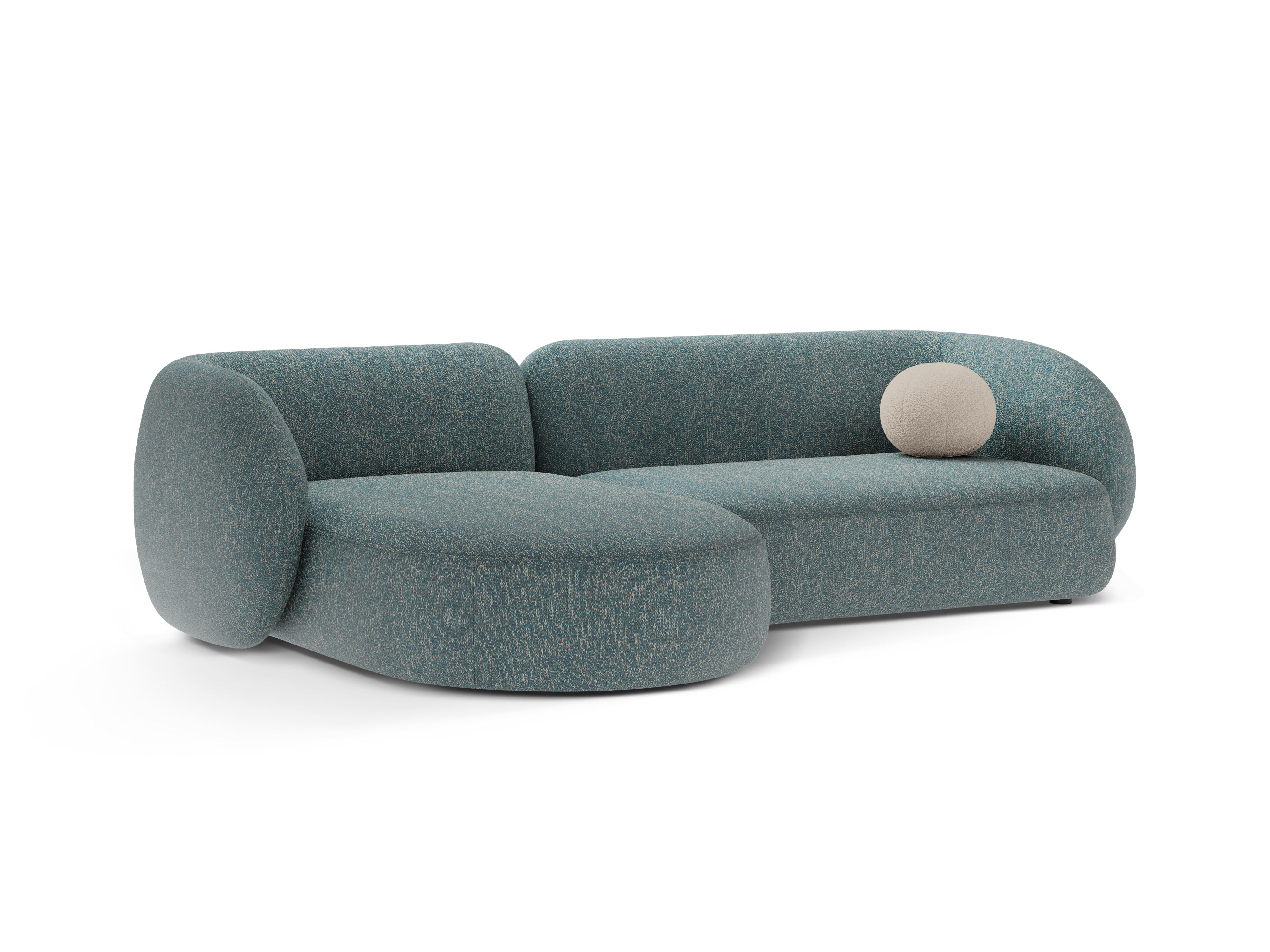 Linksseitiges 3-Sitzer-Sofa KATE in blauer Melange