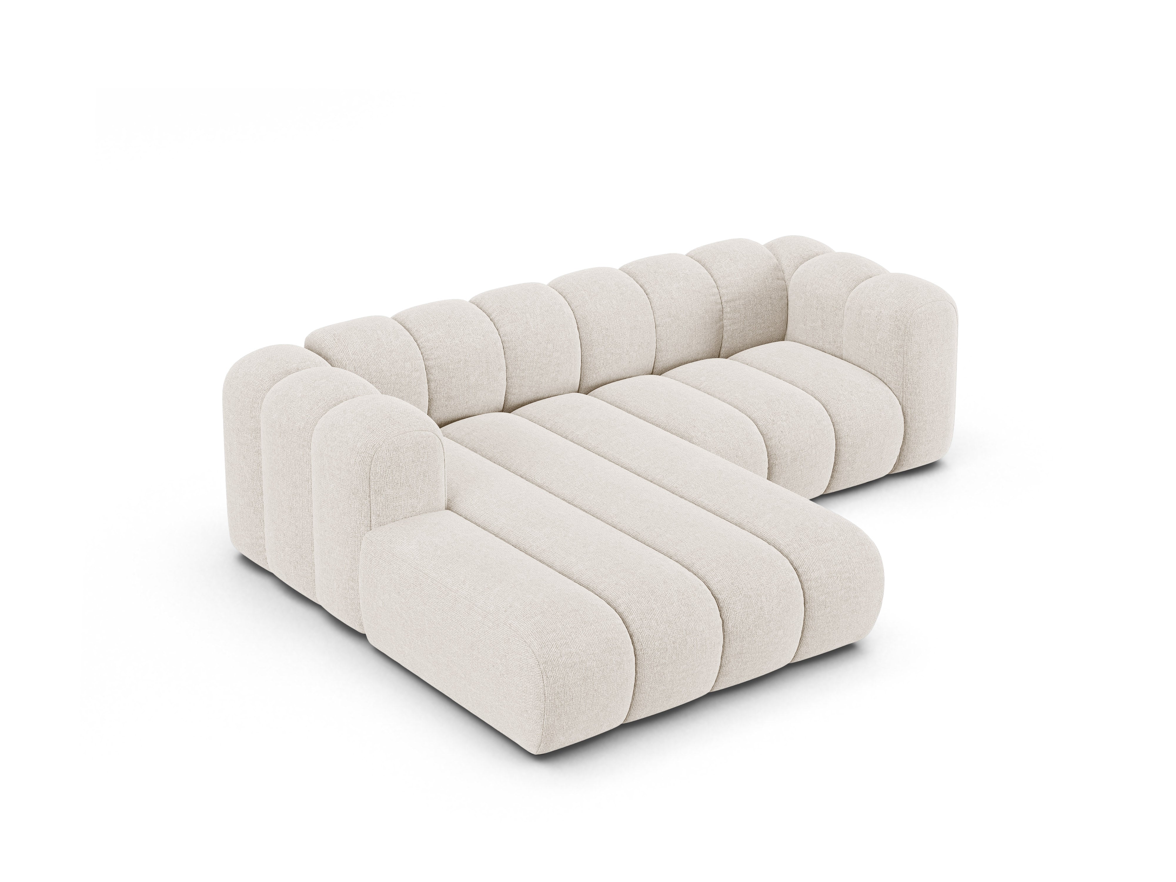 3-sitzige linke LUPINE Eckcouch in hellem beige Chenille