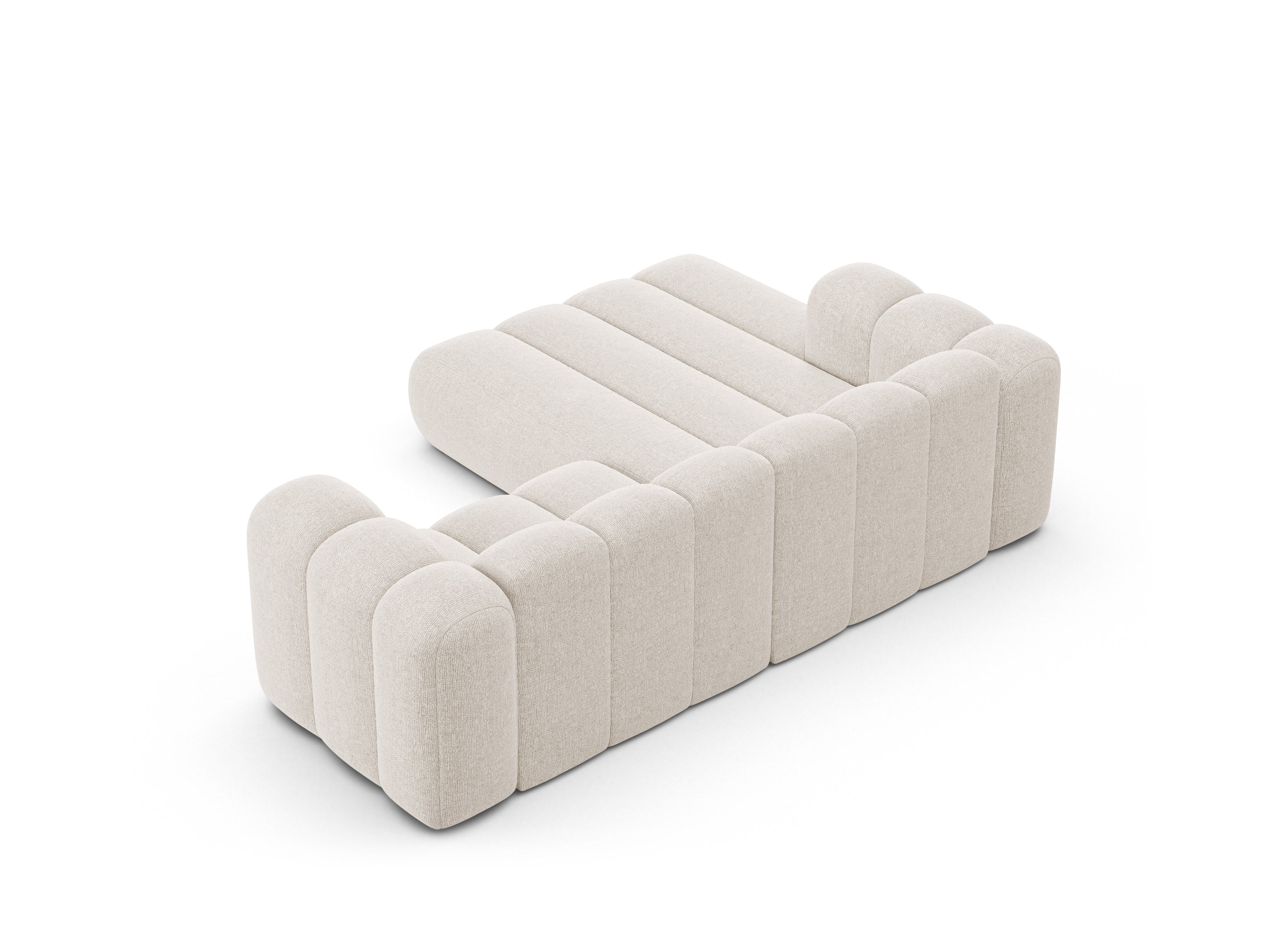 3-sitzige linke LUPINE Eckcouch in hellem beige Chenille