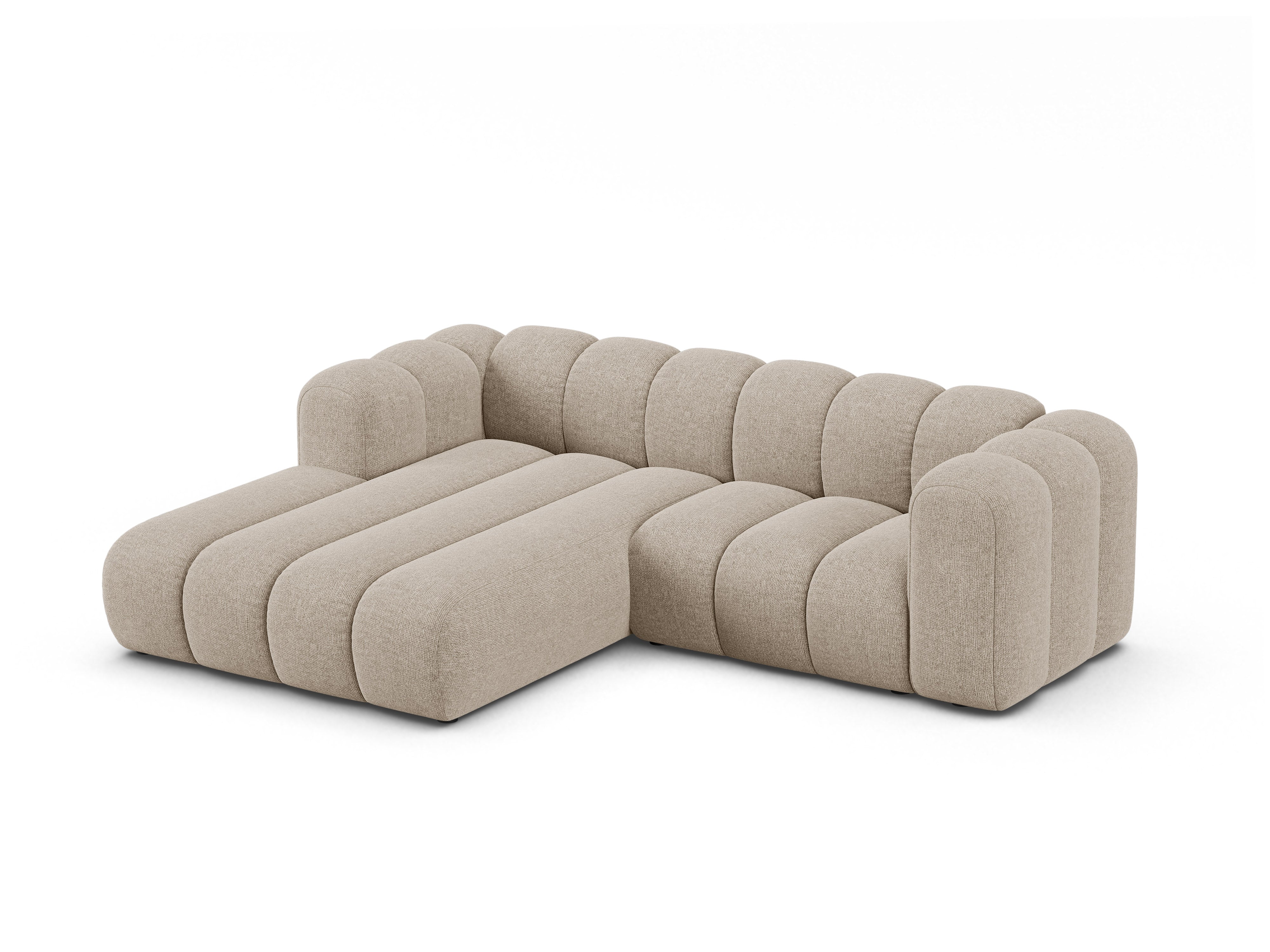 3-sitziger linker Ecksofa LUPINE in beigem Chenille