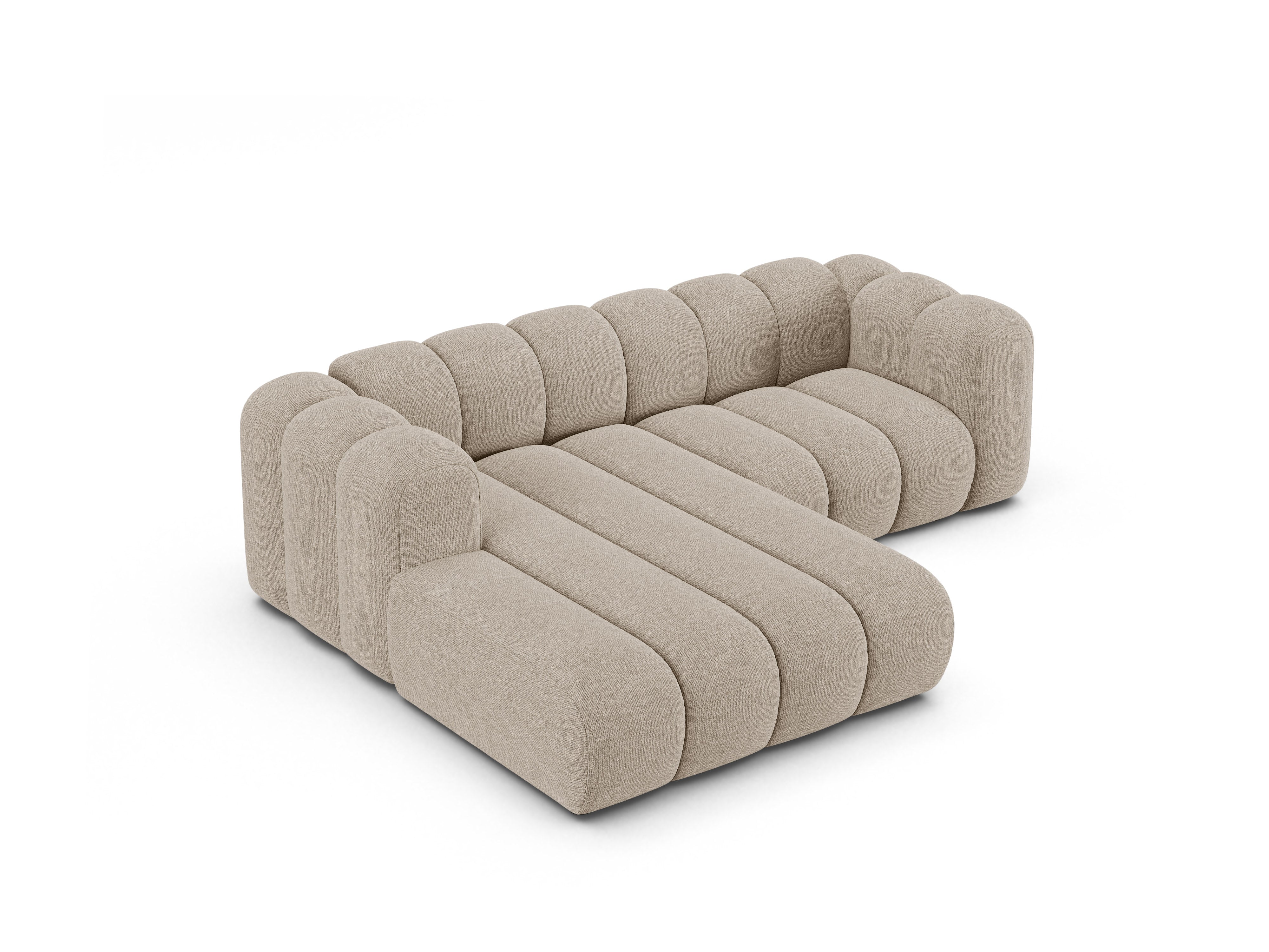 3-sitziger linker Ecksofa LUPINE in beigem Chenille