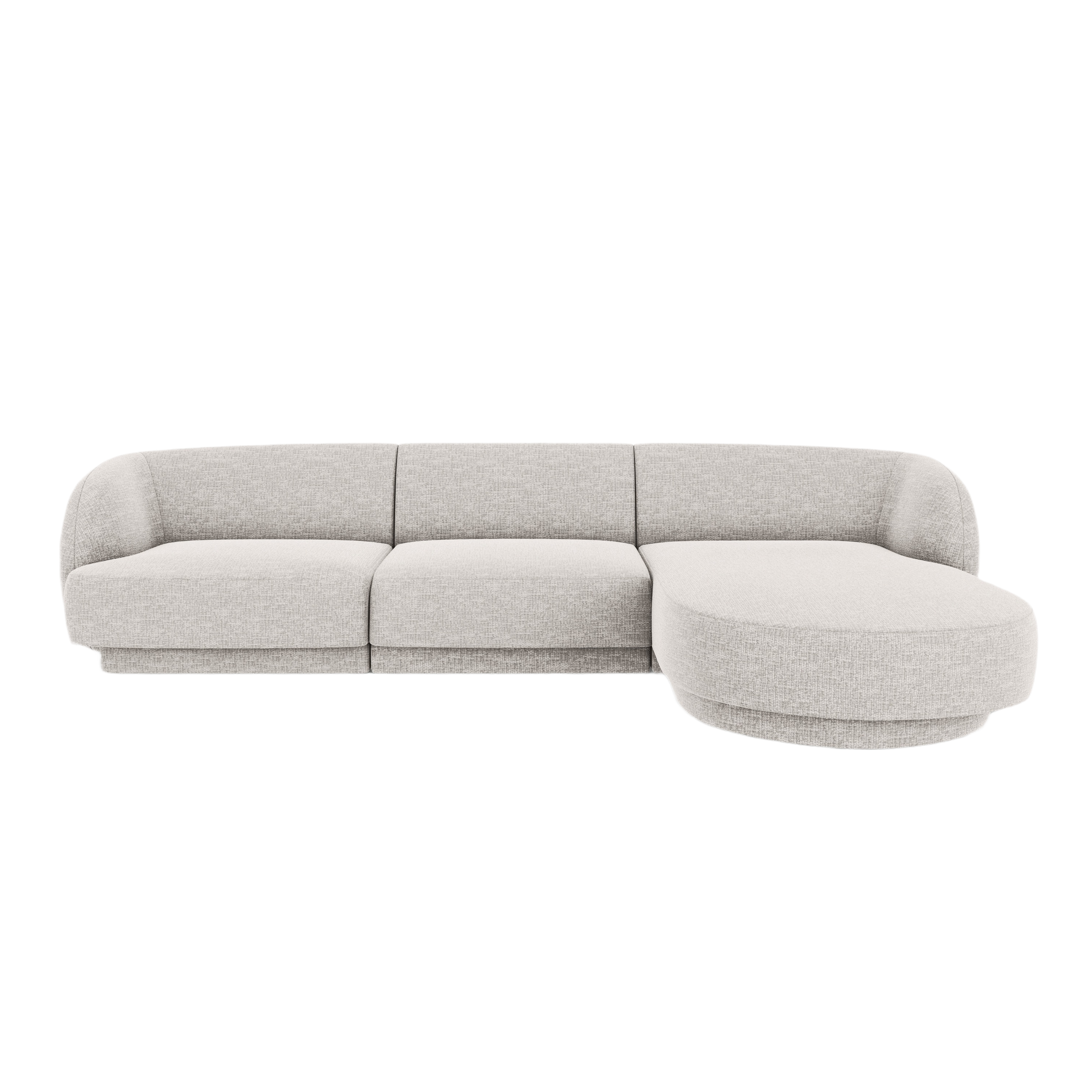 4-sitzige rechteckige Eckcouch MILEY graues Chenille
