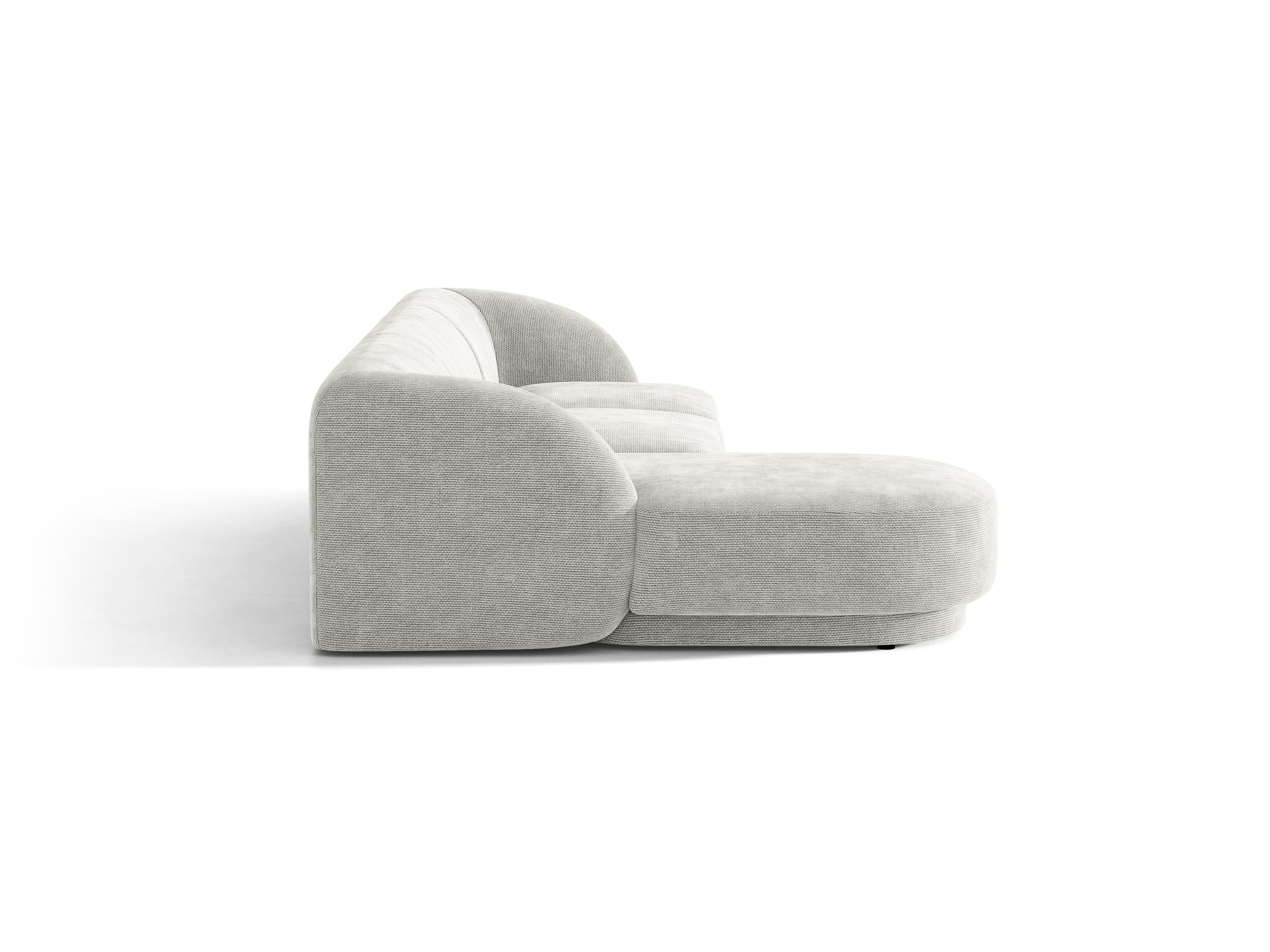 4-sitziges linksseitiges Ecksofa MILEY graues Chenille