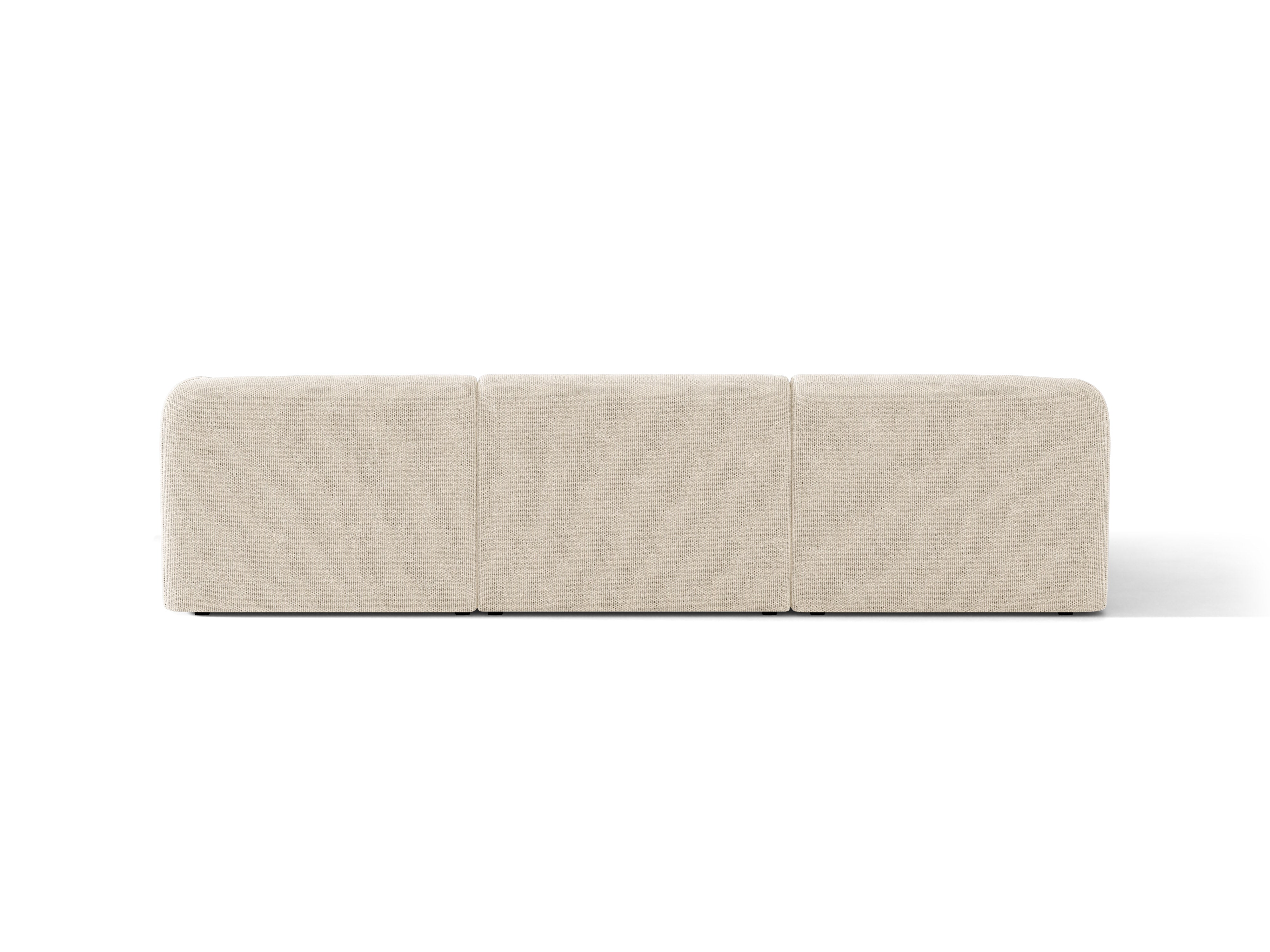 4-sitziger linker Ecksofa MILEY Elfenbein Chenille