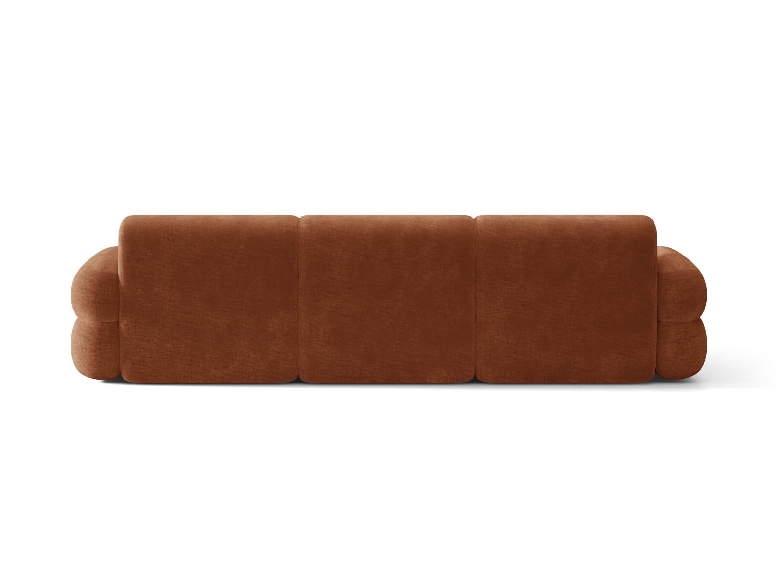 Ecksofa links NEO aus ziegelrotem Chenille