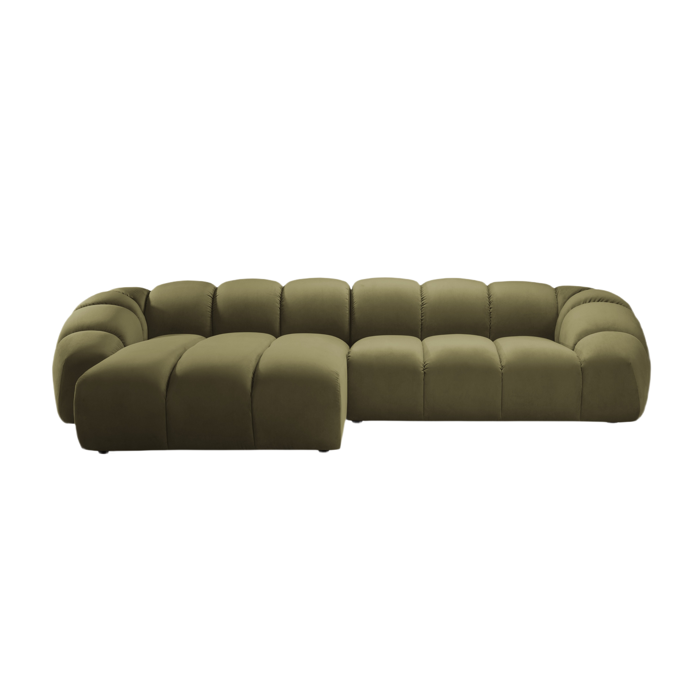 Samt linke Ecke Sofa, "Diana", 4 Sitze, Grün, 334x182x72
In Europa gemacht