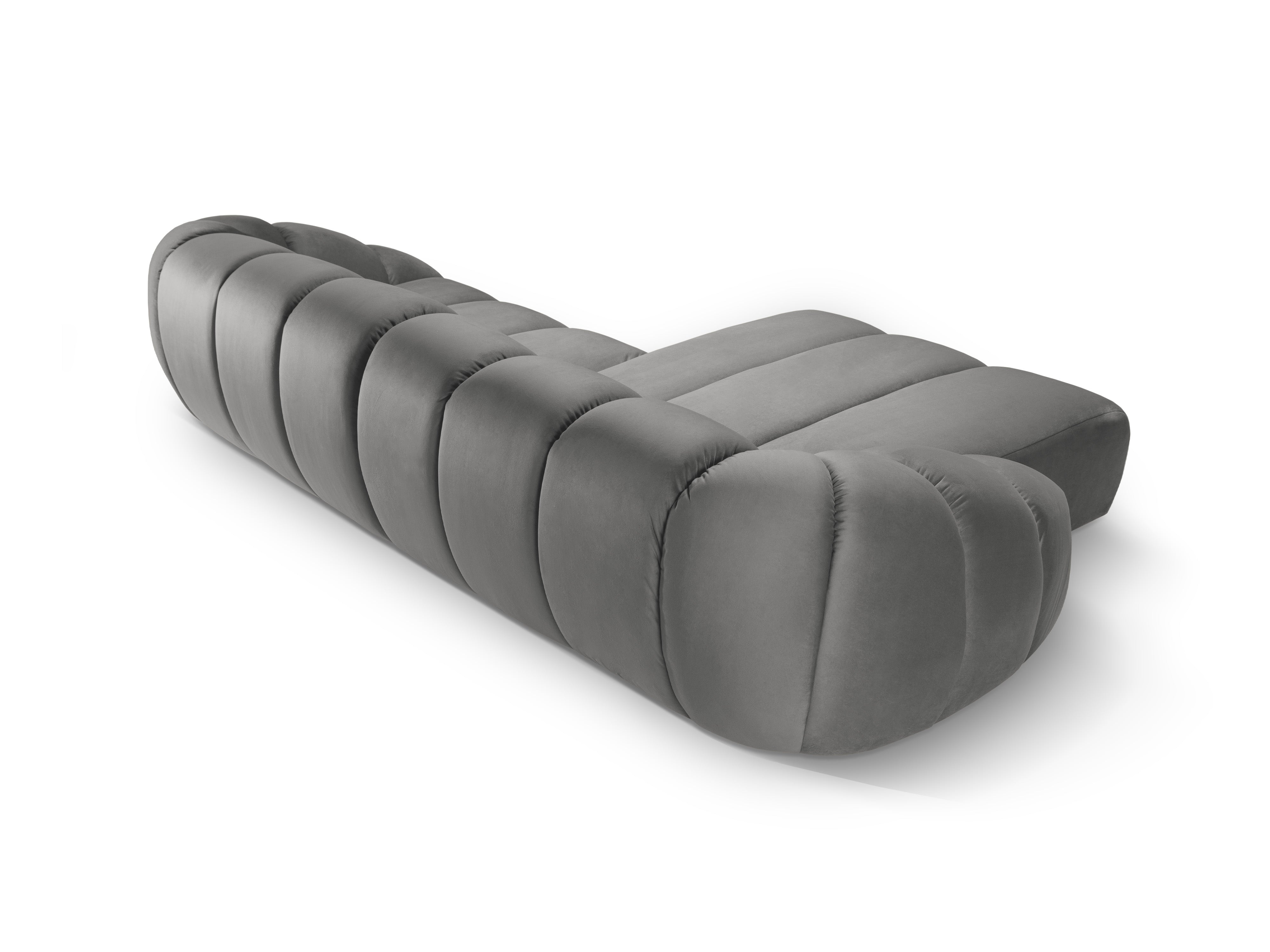 Velvet Left Corner Sofa, "Diana", 4 Seats, Gray, 334x182x72
Made in Europe