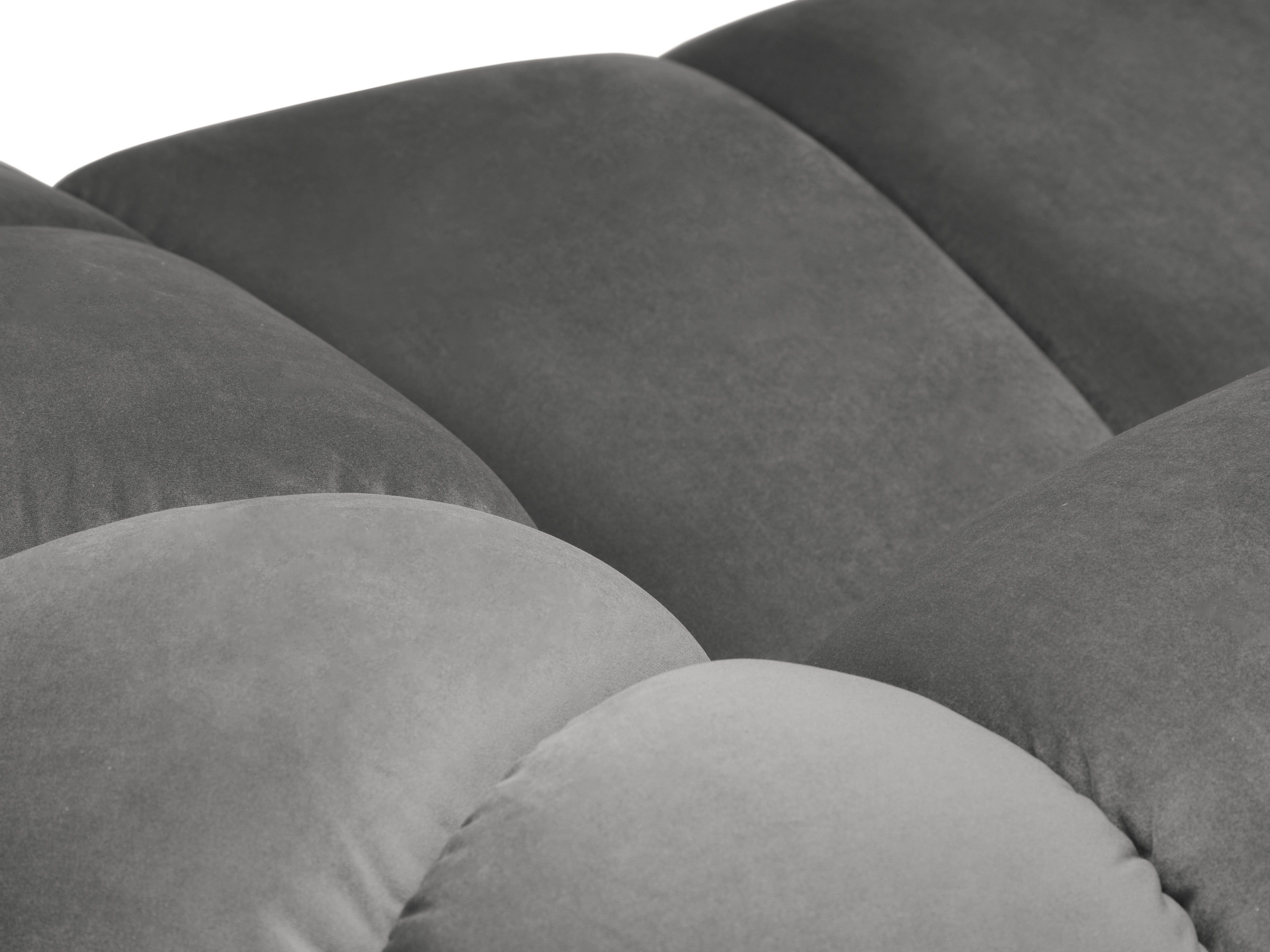 Velvet Left Corner Sofa, "Diana", 4 Seats, Gray, 334x182x72
Made in Europe