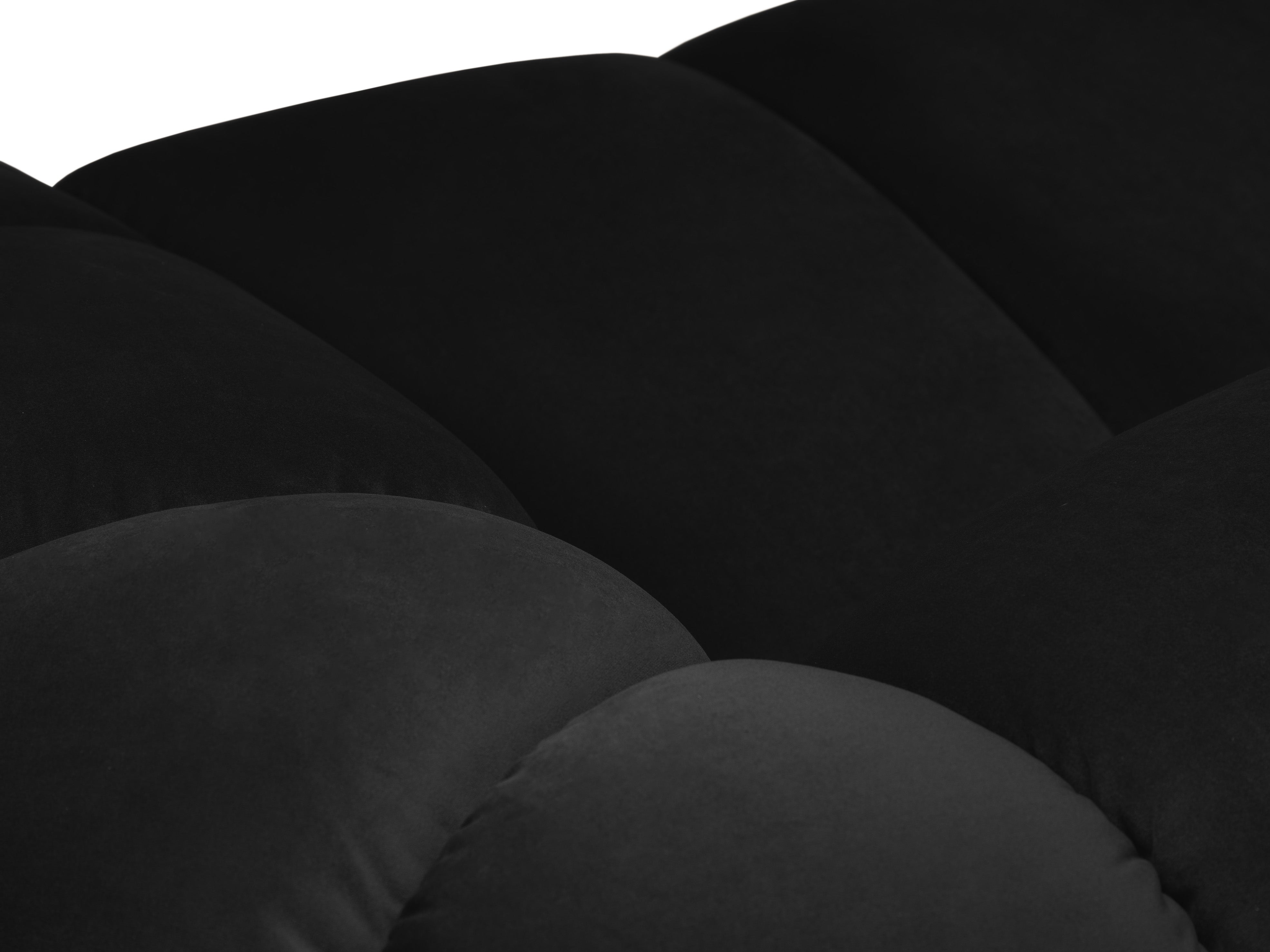 Velvet Left Corner Sofa, "Diana", 4 Seats, Black, 334x182x72
Made in Europe
