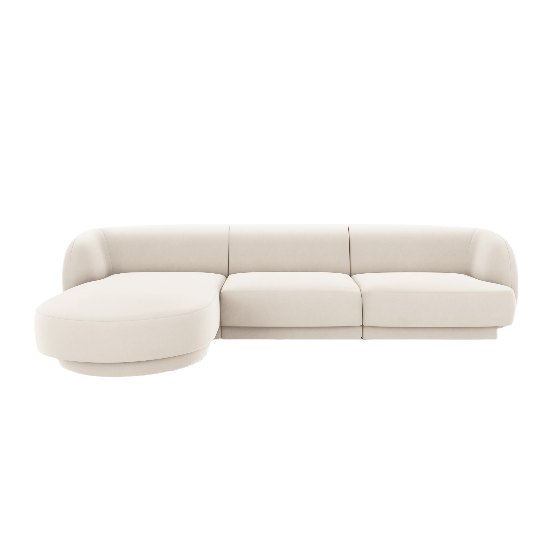 Samt-Ecksofa für 4 Personen links MILEY beige