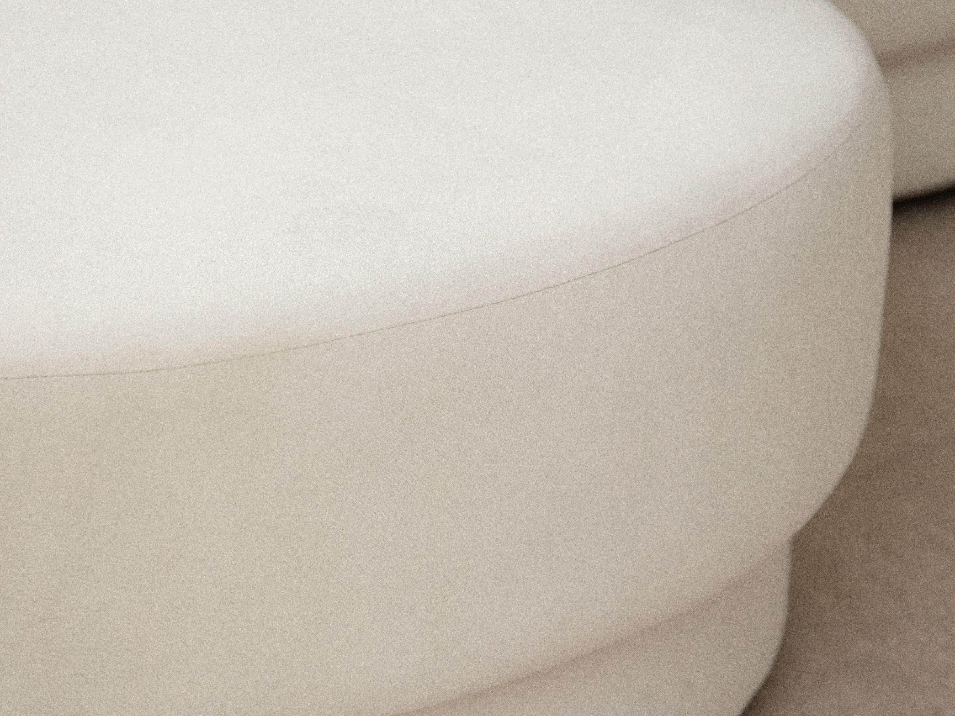 4-sitziger linker Ecksofa MILEY Elfenbein Chenille