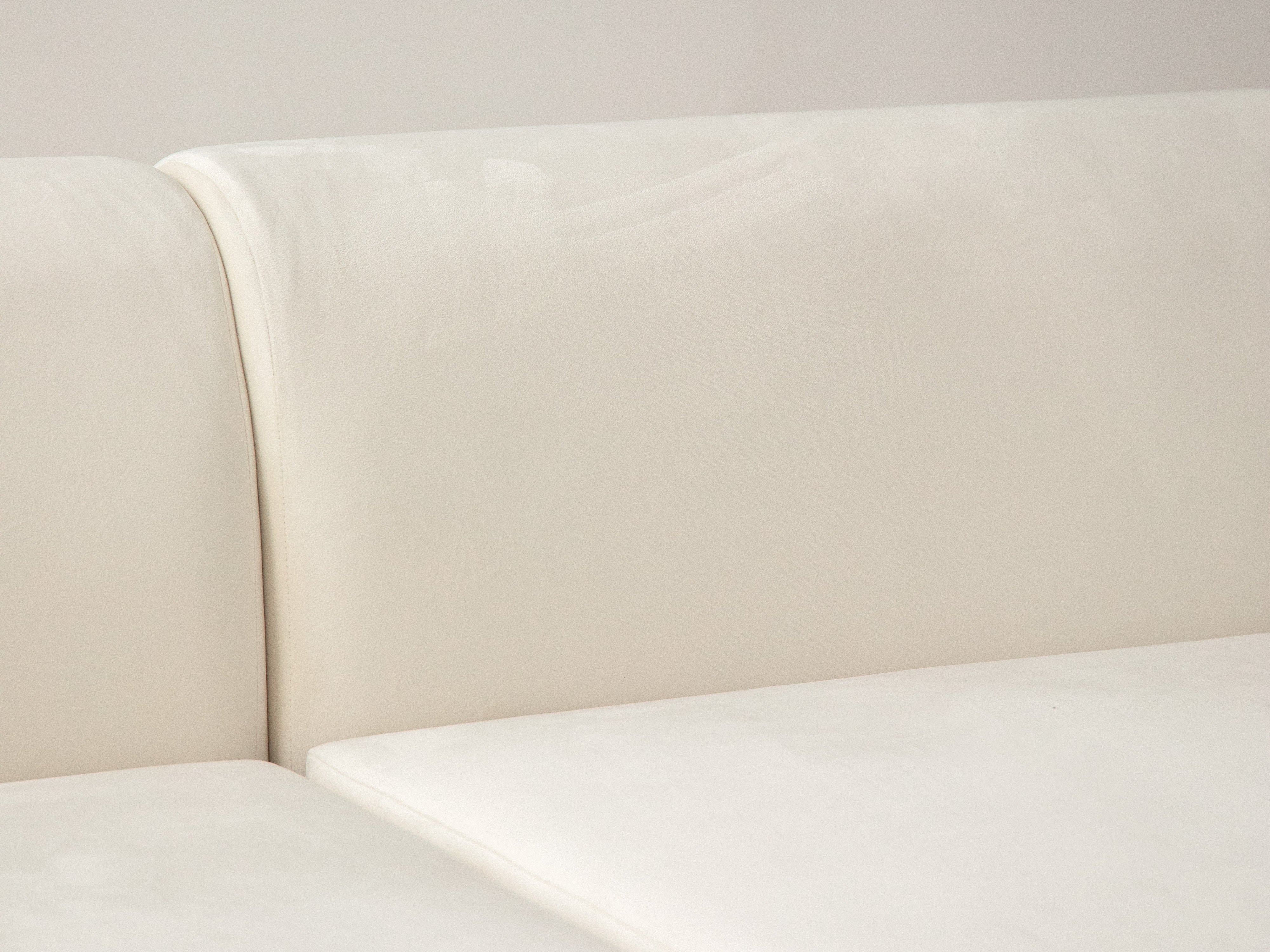 4-sitziger linker Ecksofa MILEY Elfenbein Chenille