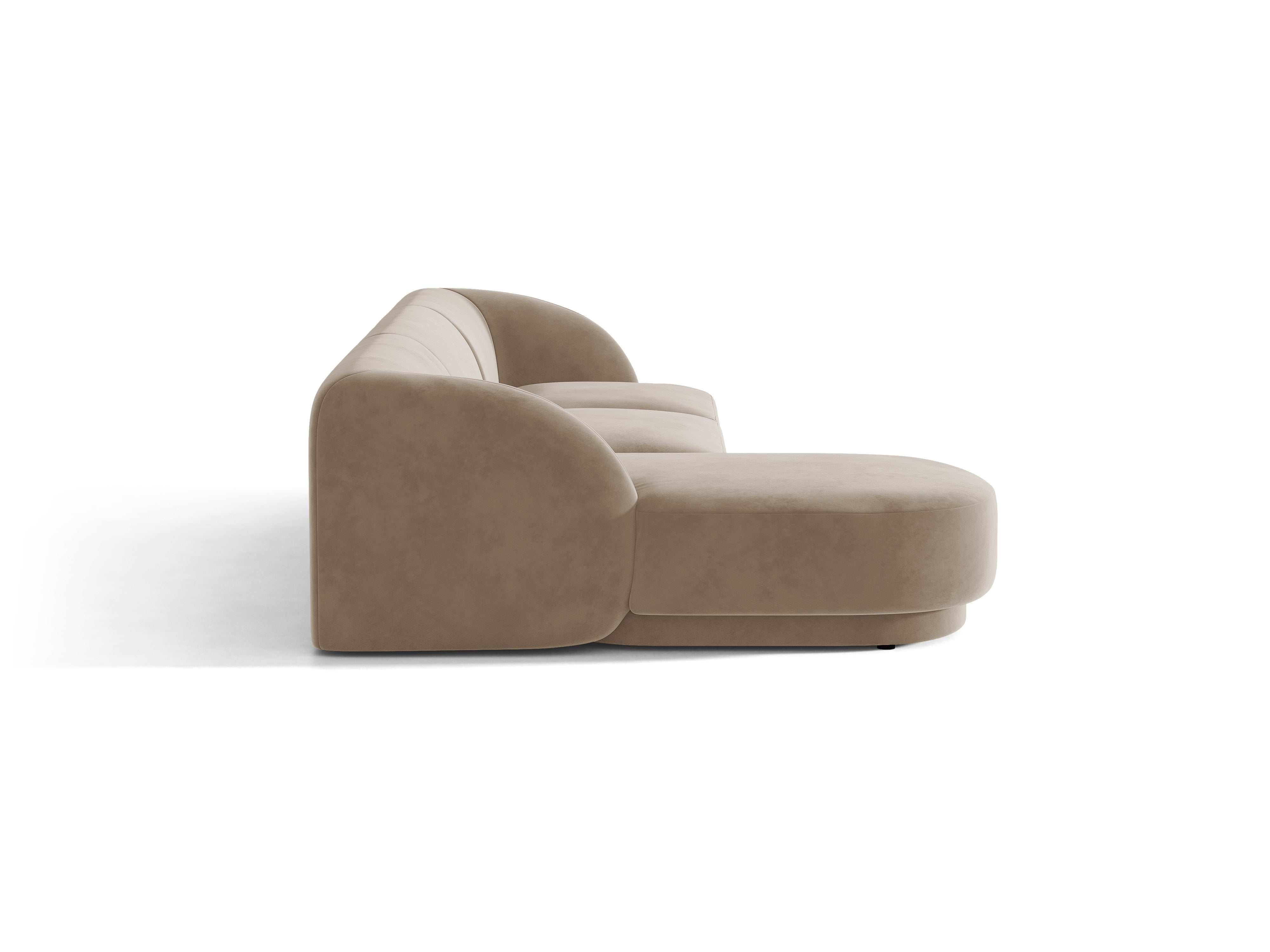 Samt-Ecksofa für 4 Personen links MILEY cappuccino