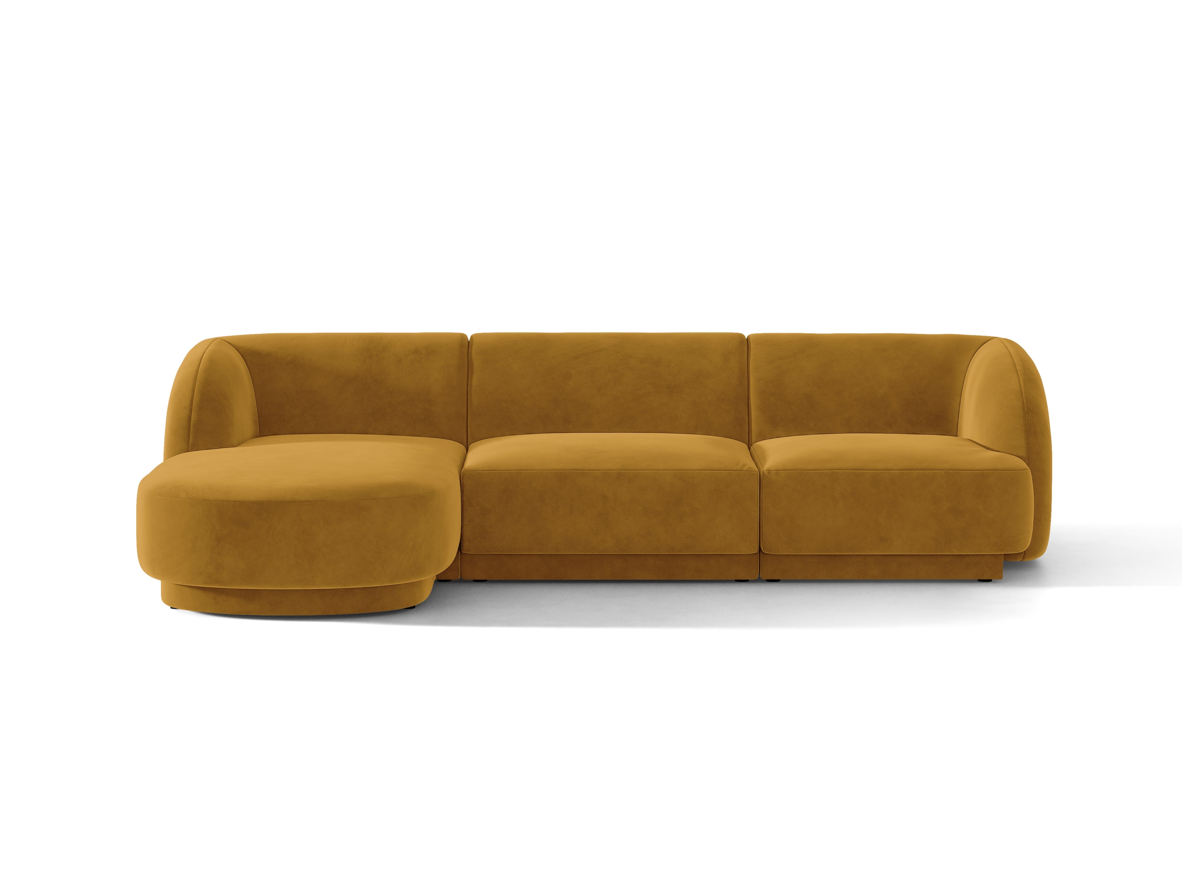 Samt-Ecksofa für 4 Personen links MILEY gelb