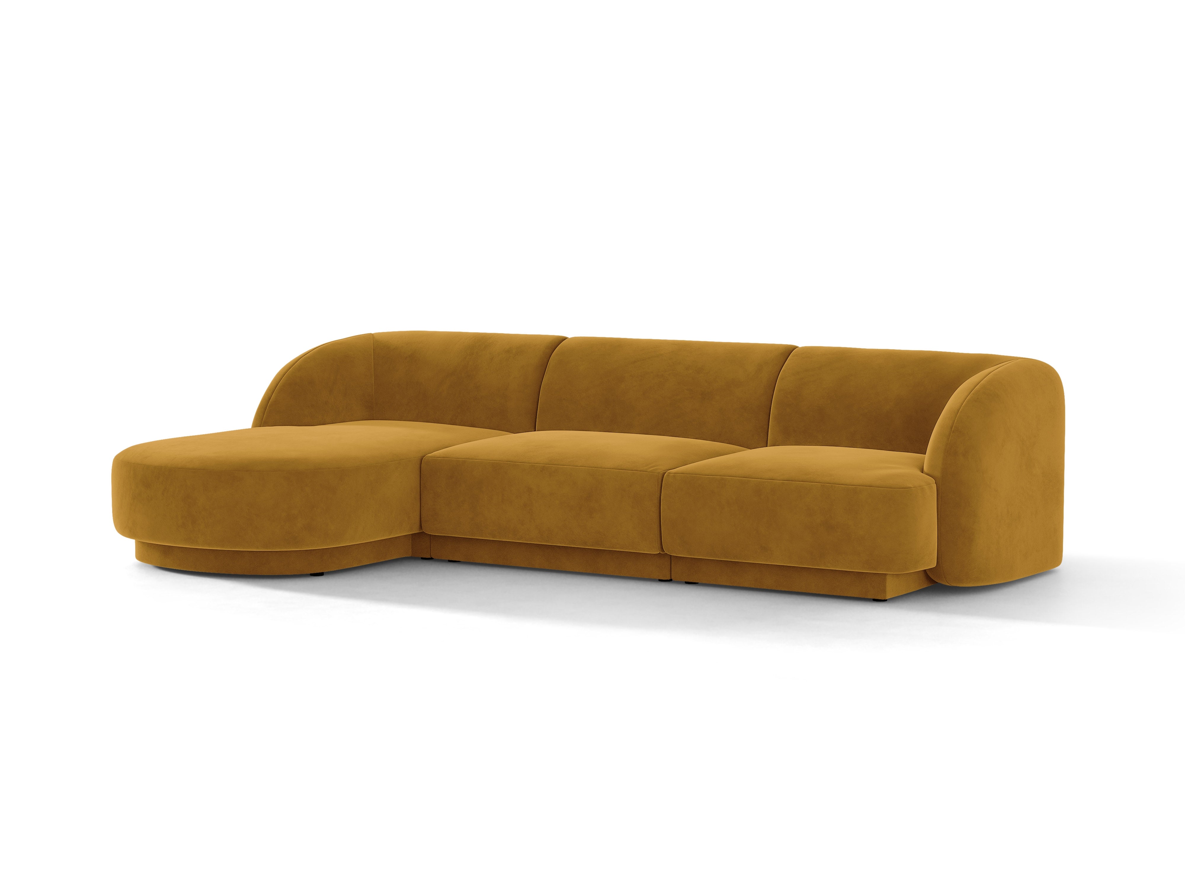 Samt-Ecksofa für 4 Personen links MILEY gelb