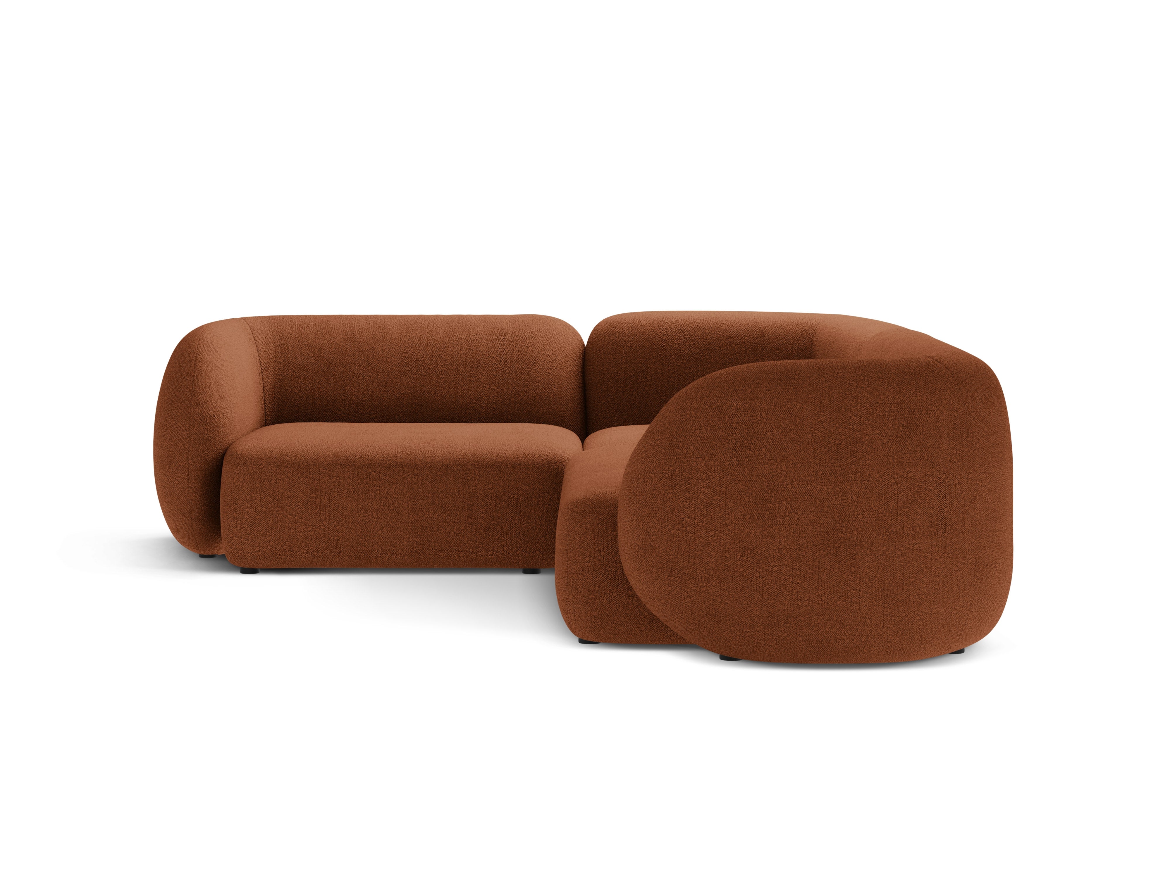 Left-sided corner sofa for 4 people KATE terracotta boucle