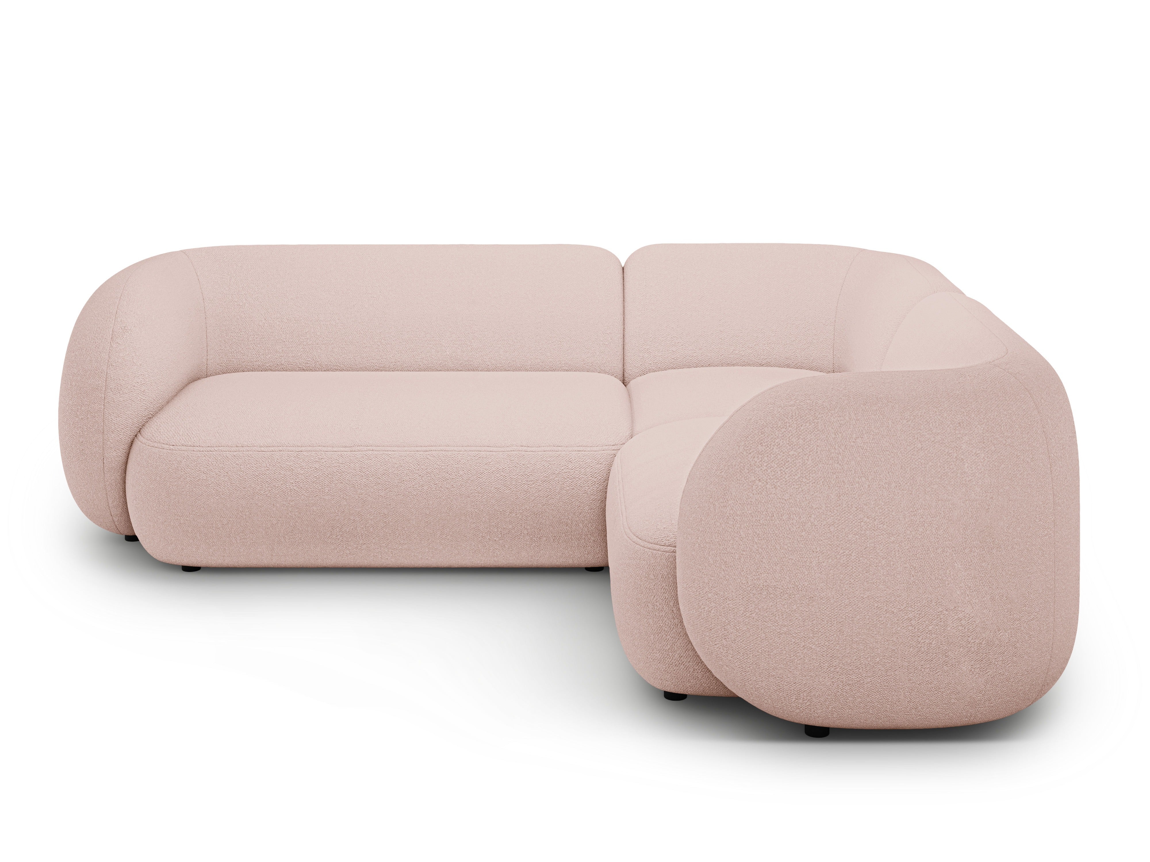 Right-facing 4-seater sofa KATE pink boucle [Monika]