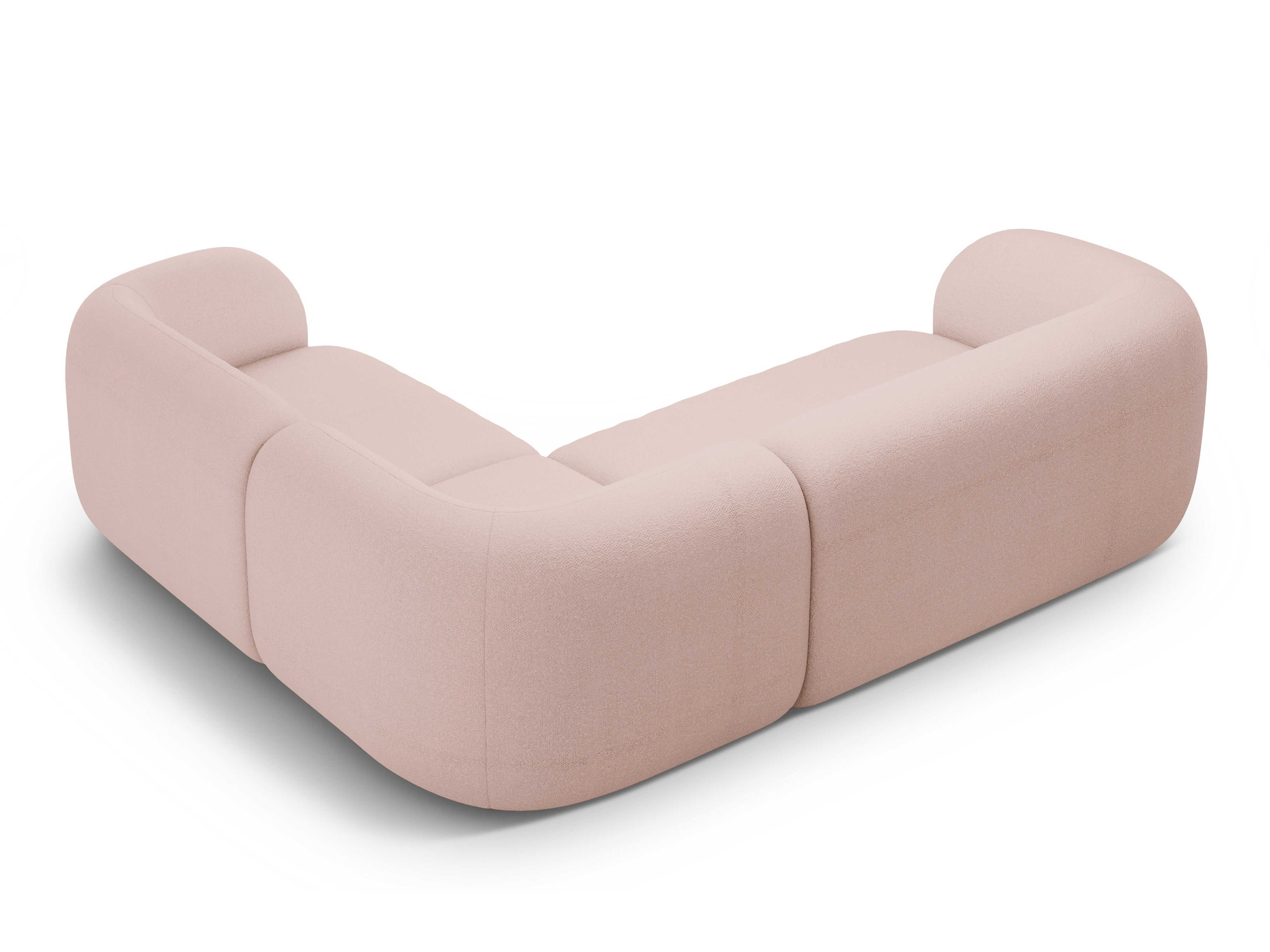 Right-facing 4-seater sofa KATE pink boucle [Monika]