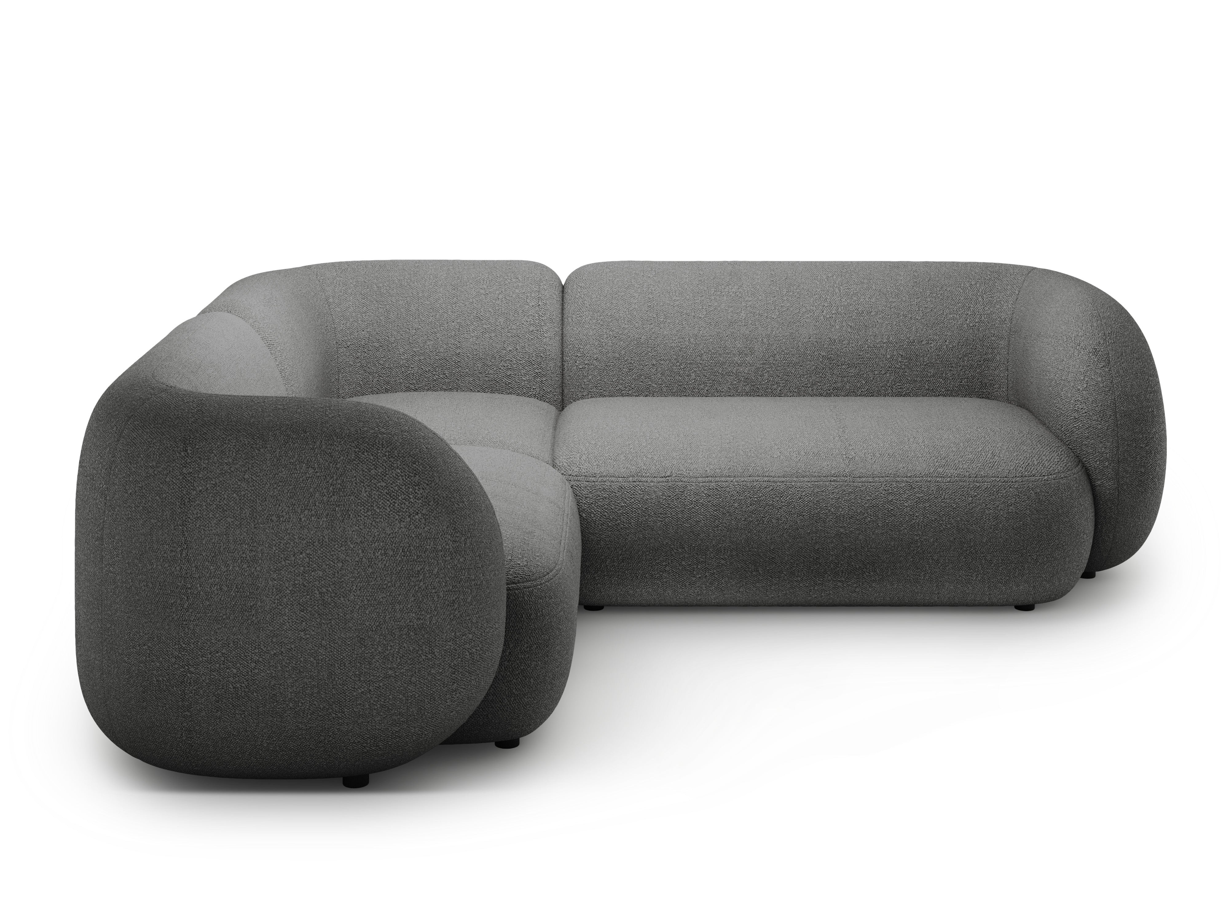 Linksseitiges 4-Sitzer-Sofa KATE dunkelgrau Boucle