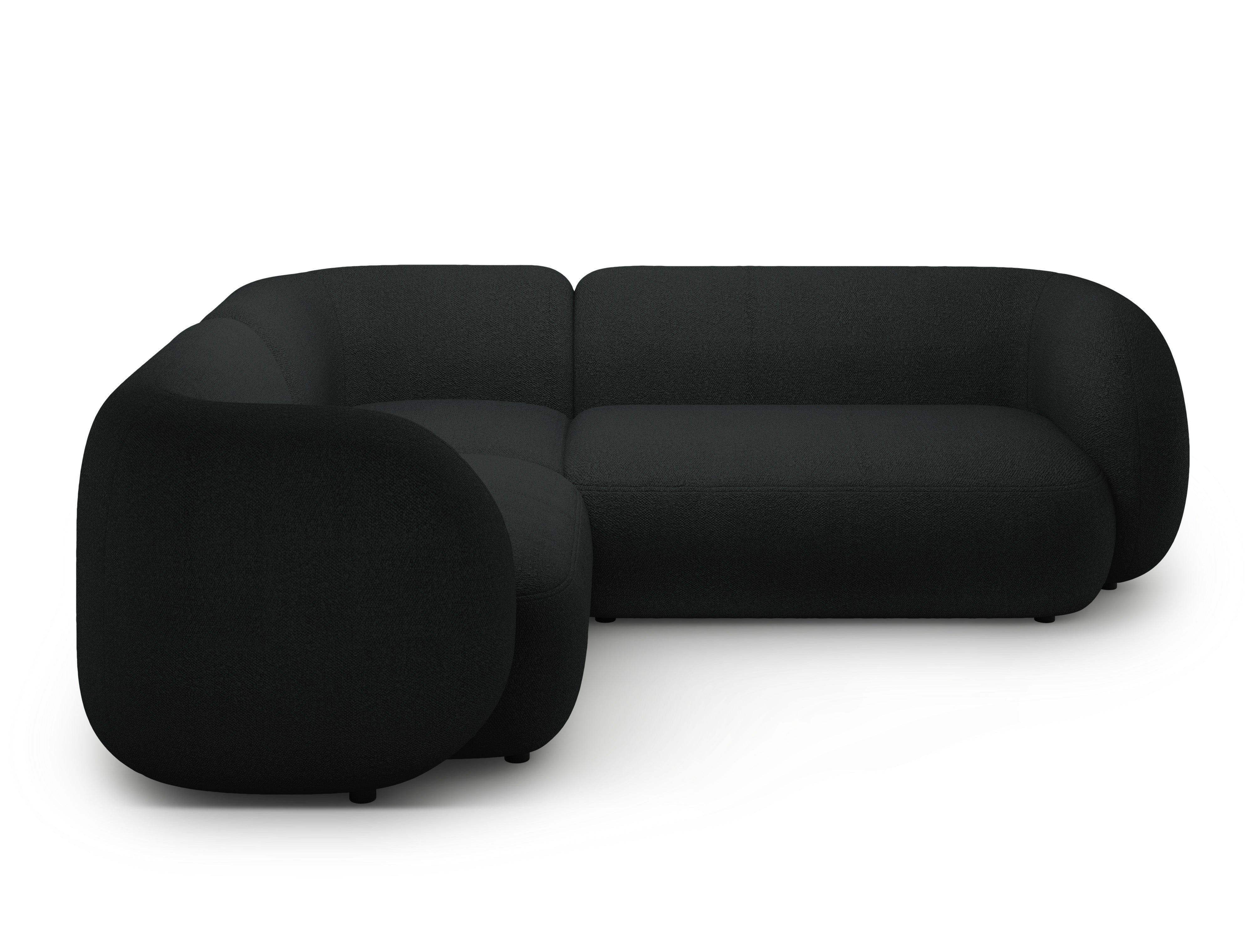 Linksseitige 4-Sitzer-Eckcouch KATE schwarzes Boucle