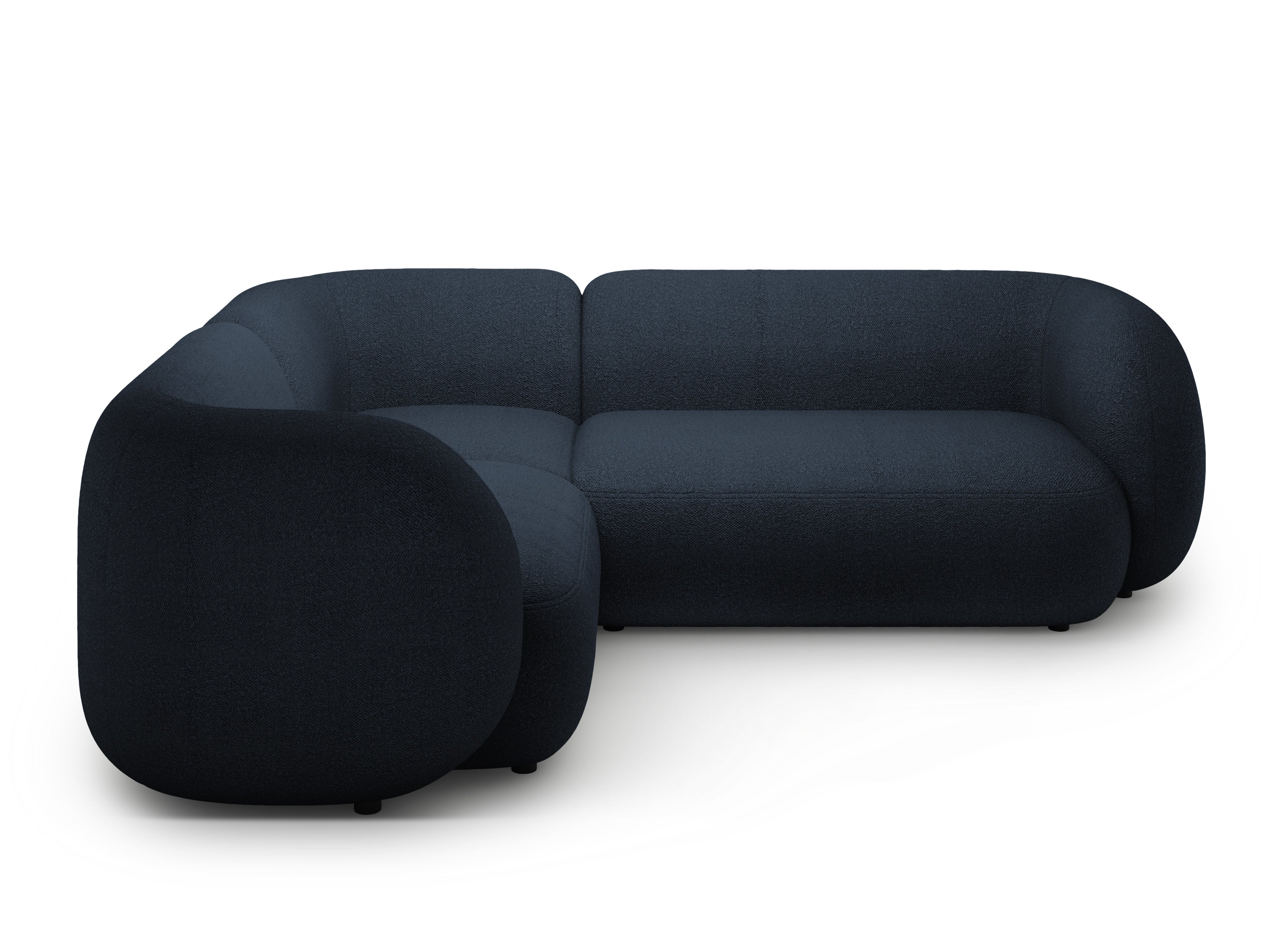 Linksseitiges 4-Sitzer-Sofa KATE in marineblauem Boucle