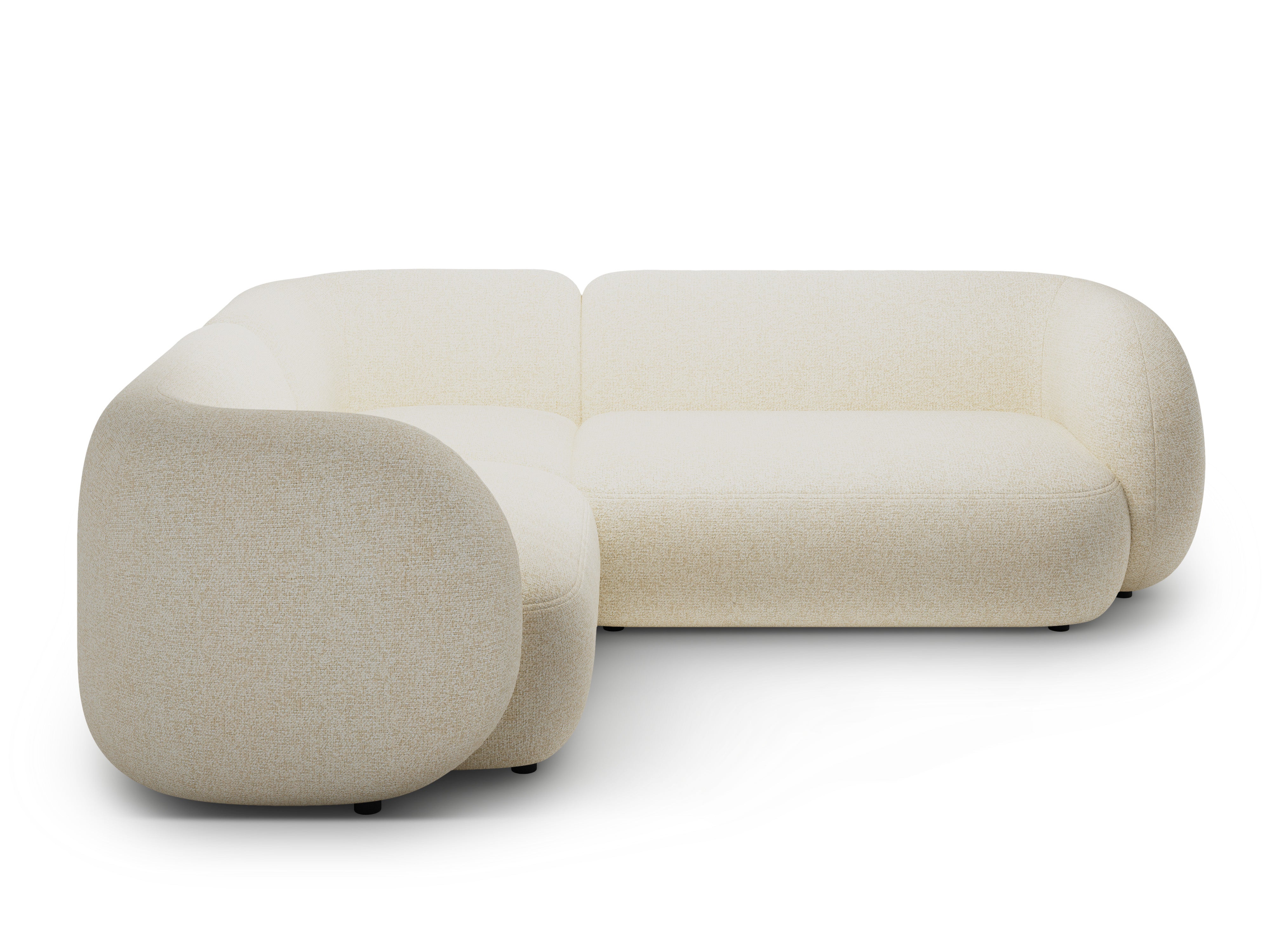 Linksseitige 4-Sitzer-Eckcouch KATE hellbeige Melange