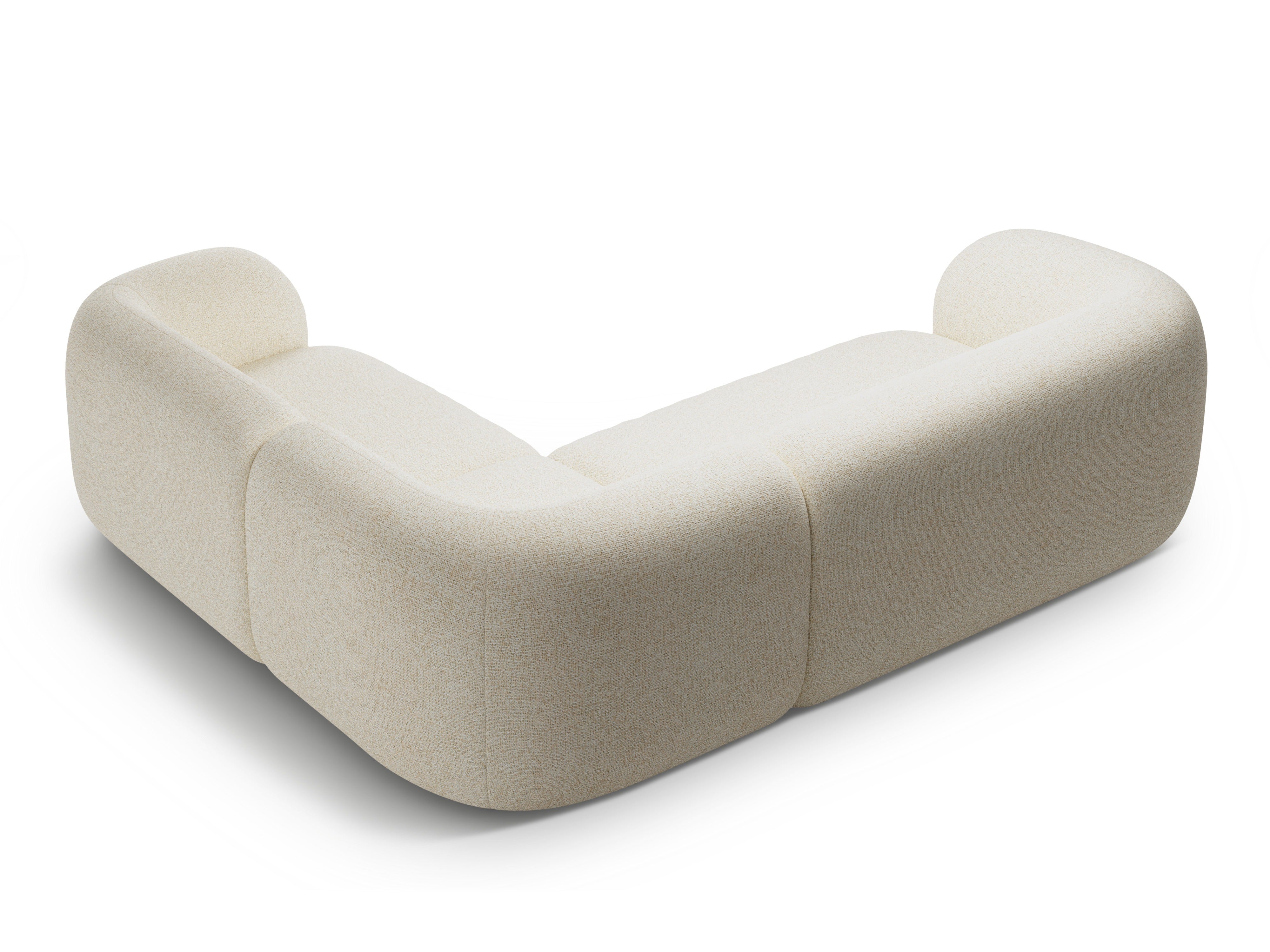 Rechtsseitige 4-Sitzer-Eckcouch KATE hellbeige Melange
