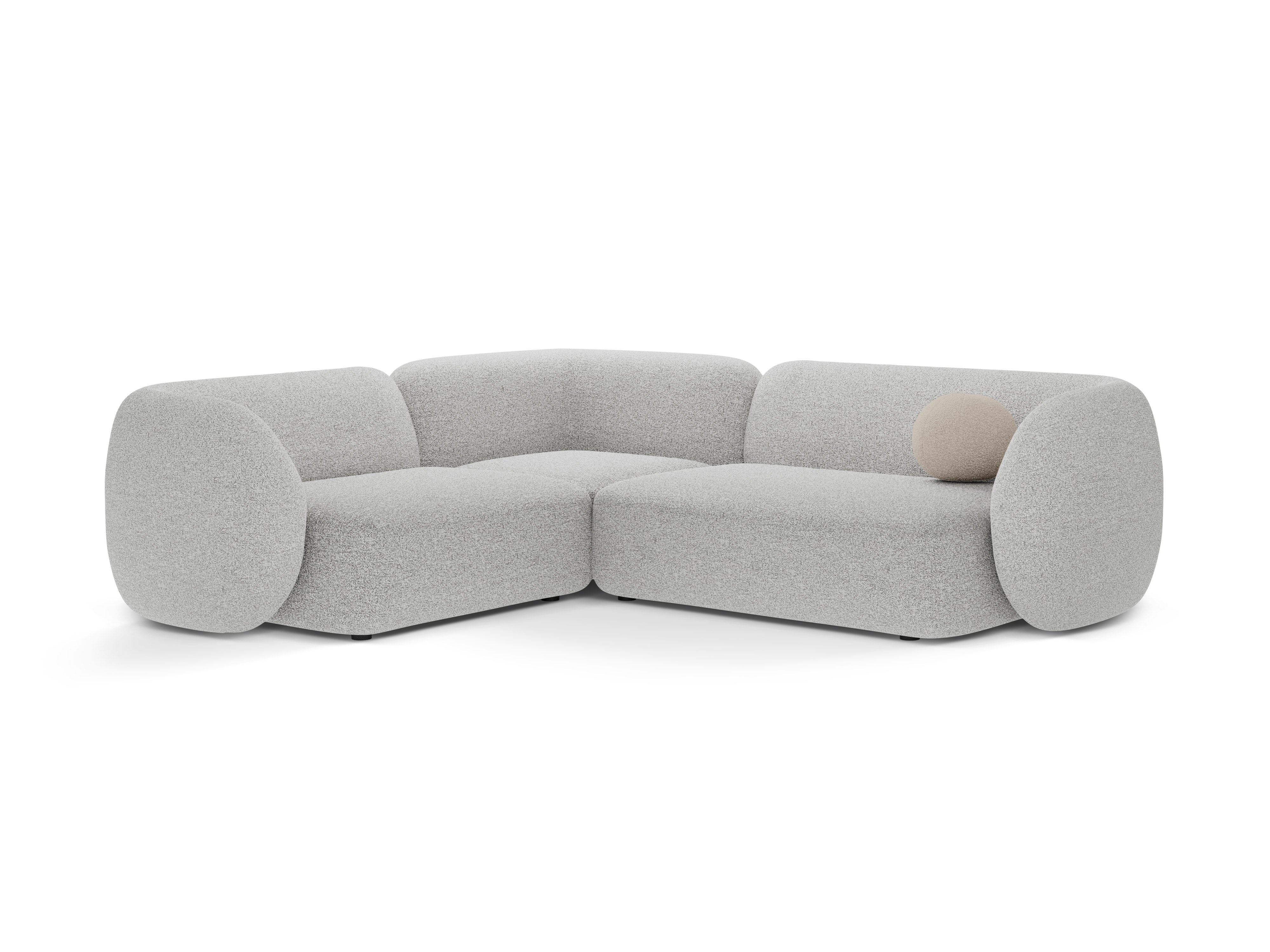 Left-sided corner sofa for 4 people KATE light gray mélange