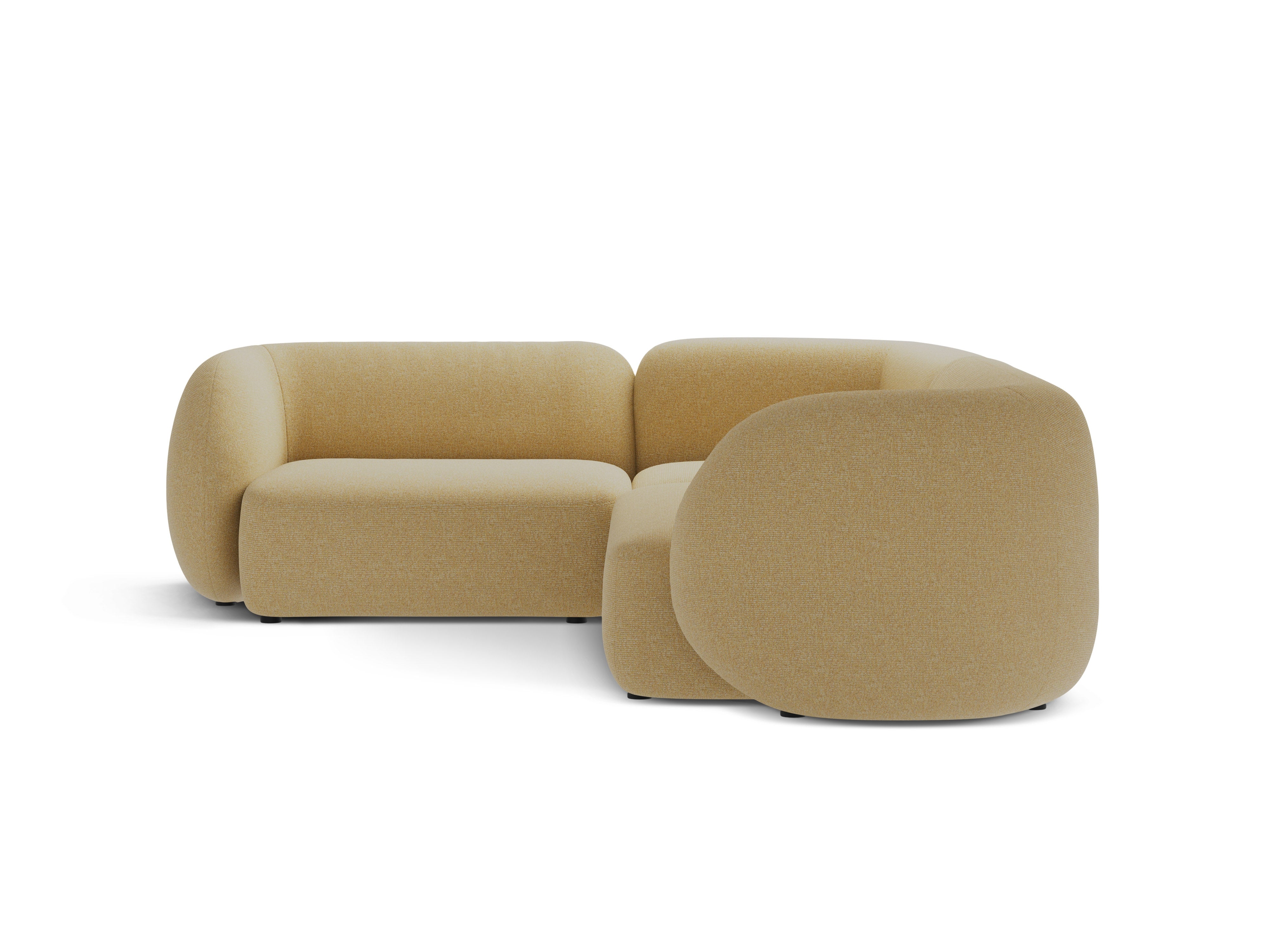 Left-sided corner sofa for 4 people KATE yellow mélange