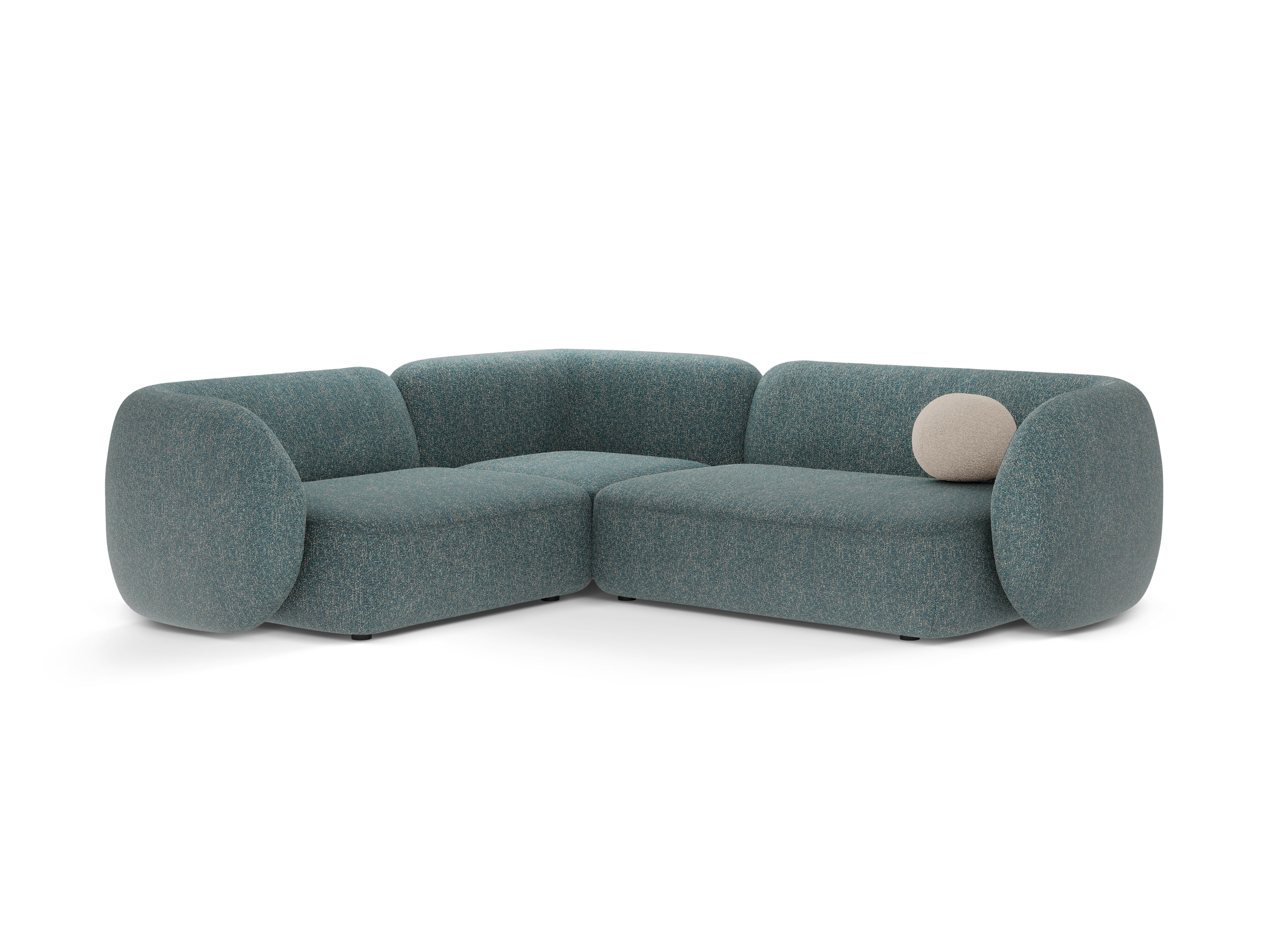 Linksseitige 4-Sitzer-Eckcouch KATE blauer Melange