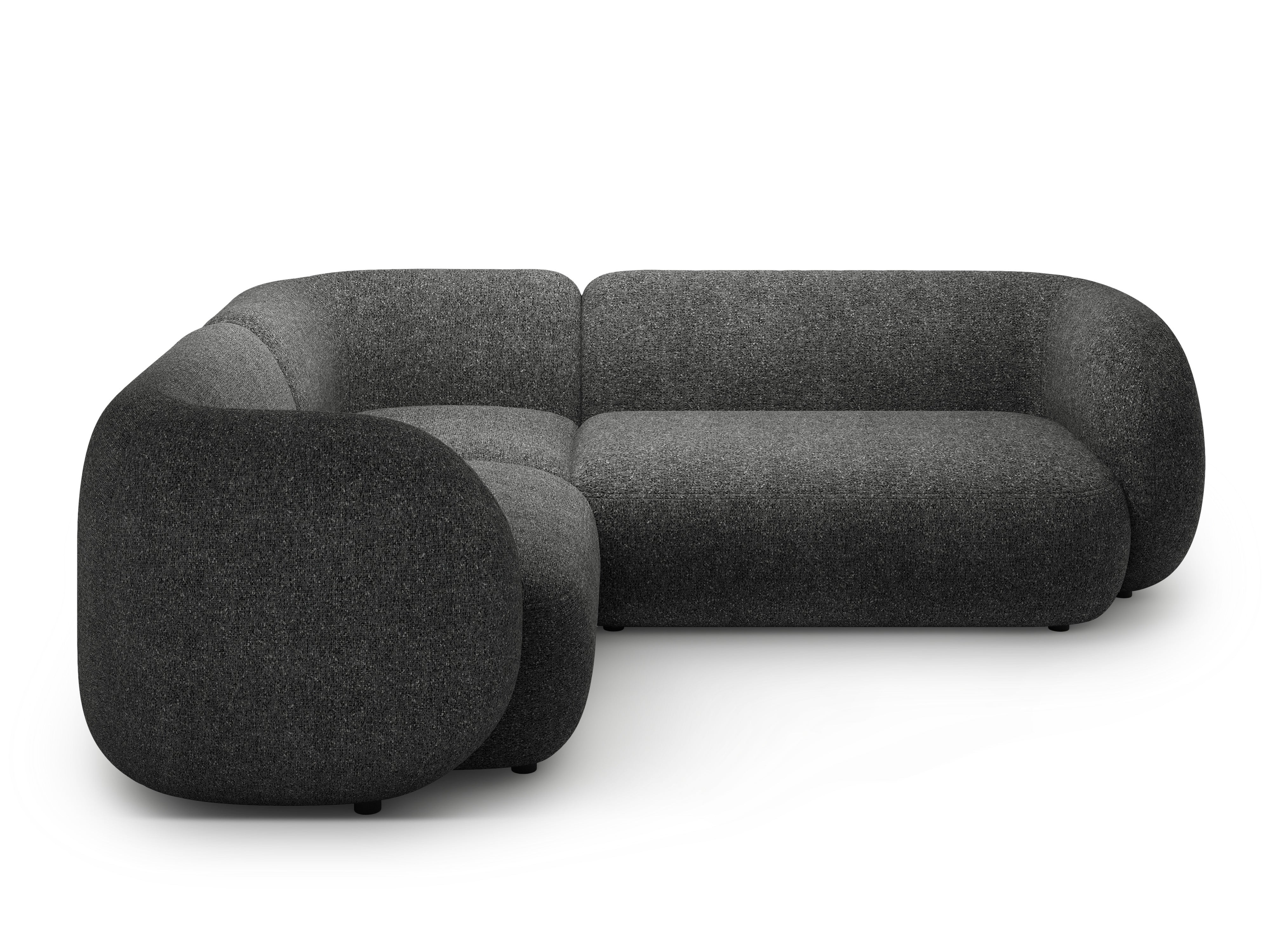 Linksseitiges 4-Sitzer-Sofa KATE dunkelgrau Melange