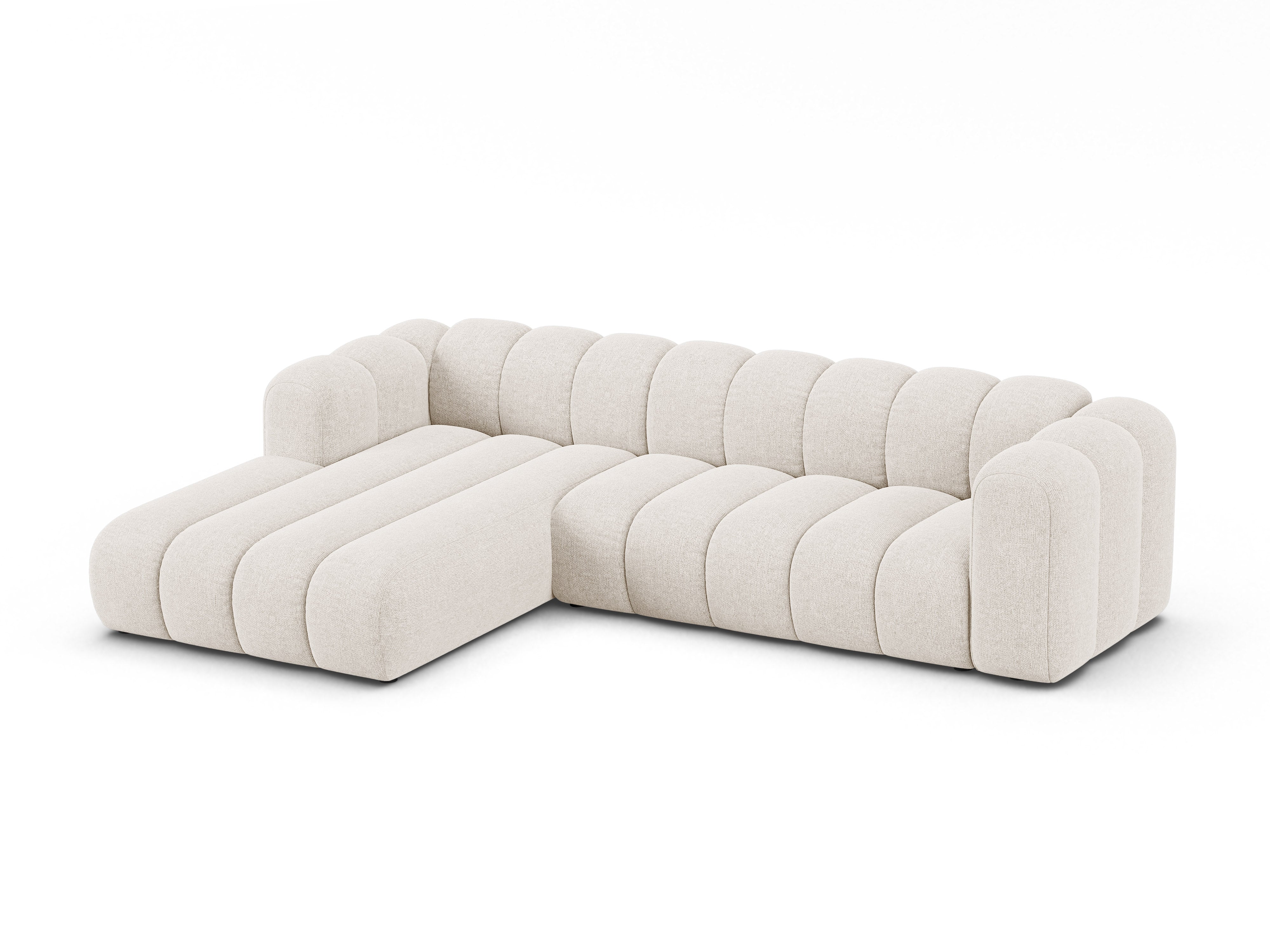 4-sitzige linke Eckcouch LUPINE hellbeige Chenille