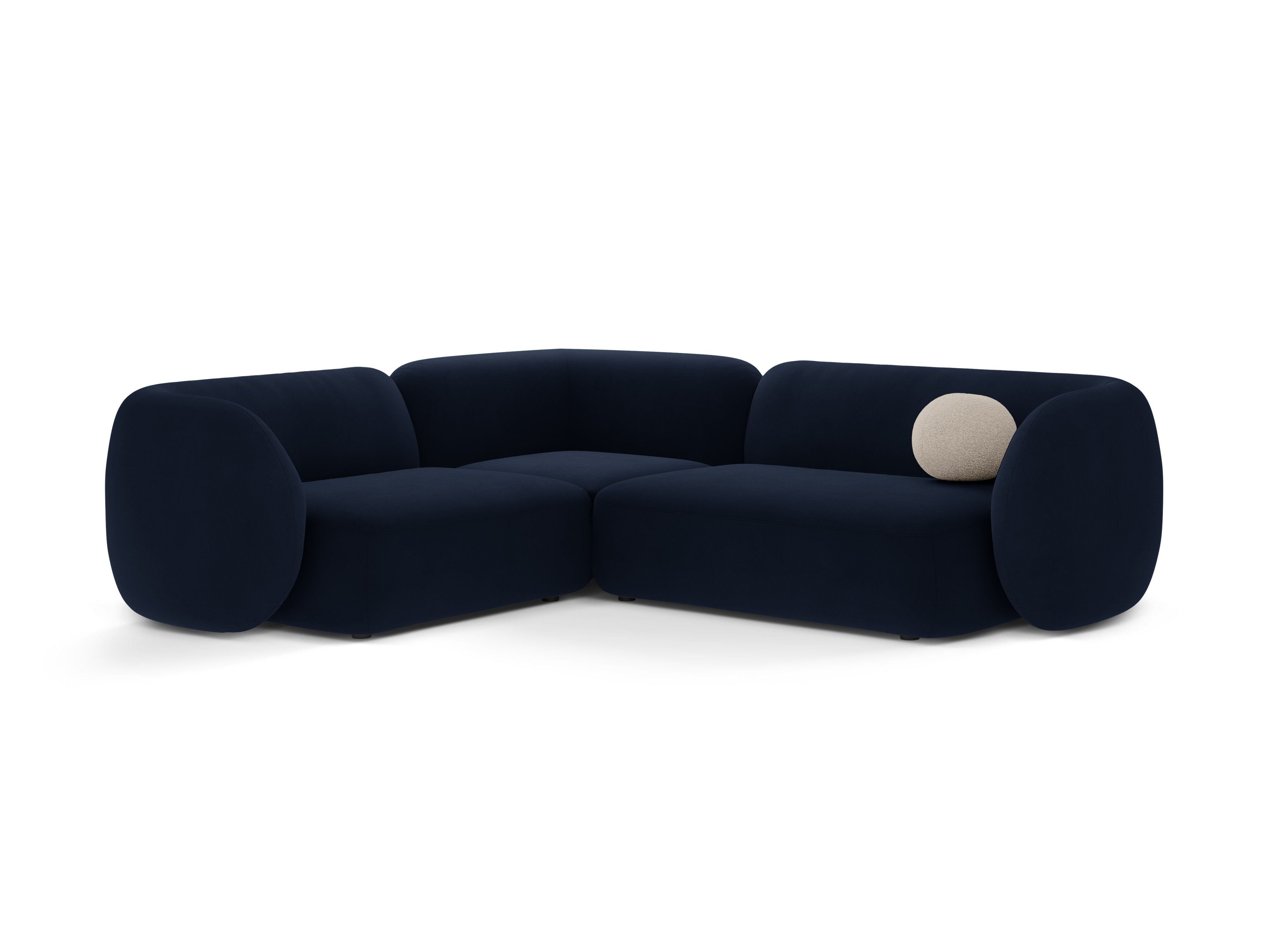Left-facing velvet corner sofa for 4 people KATE royal blue