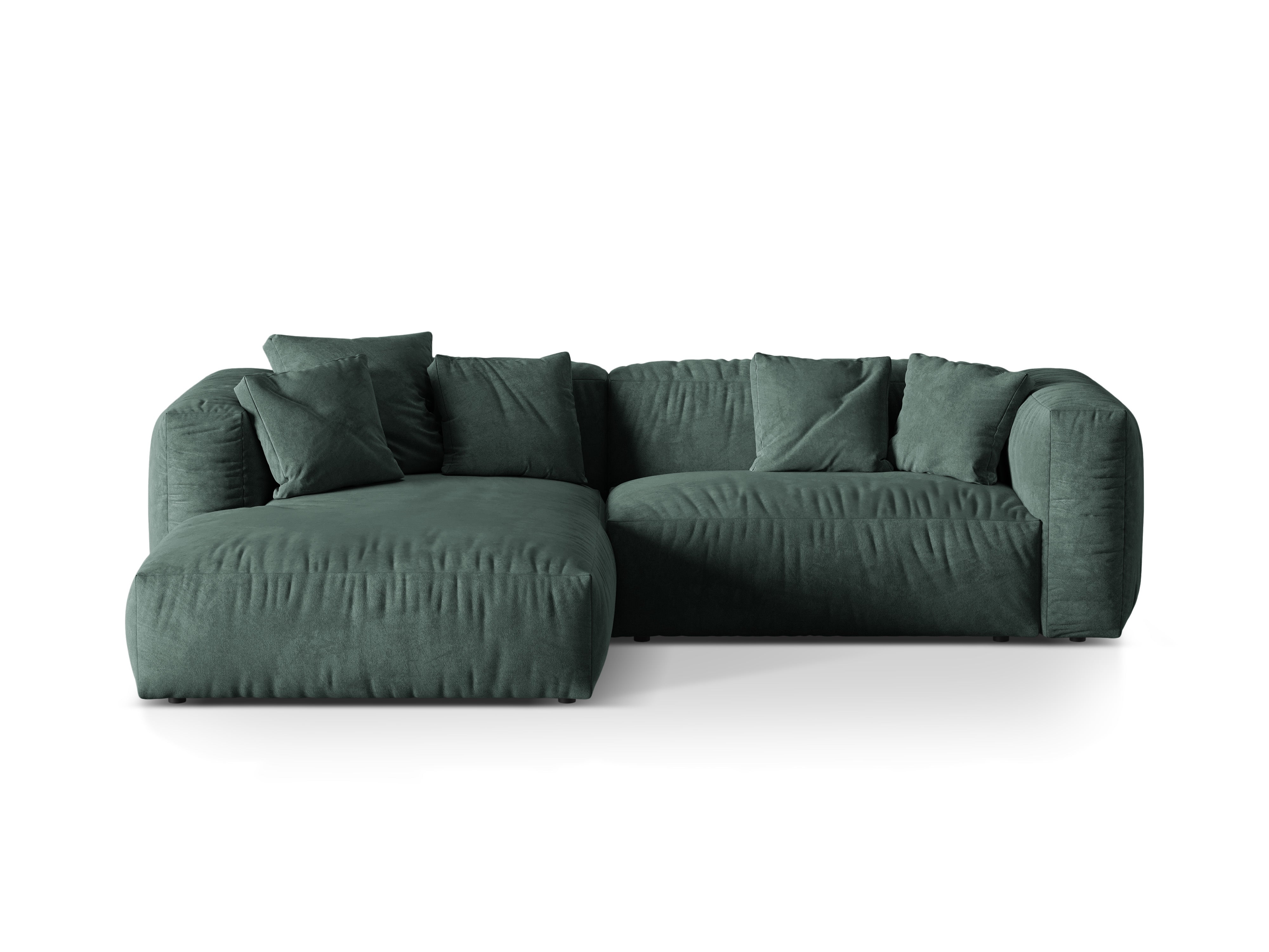 Left-handed 2-seater velvet Martin Petrol