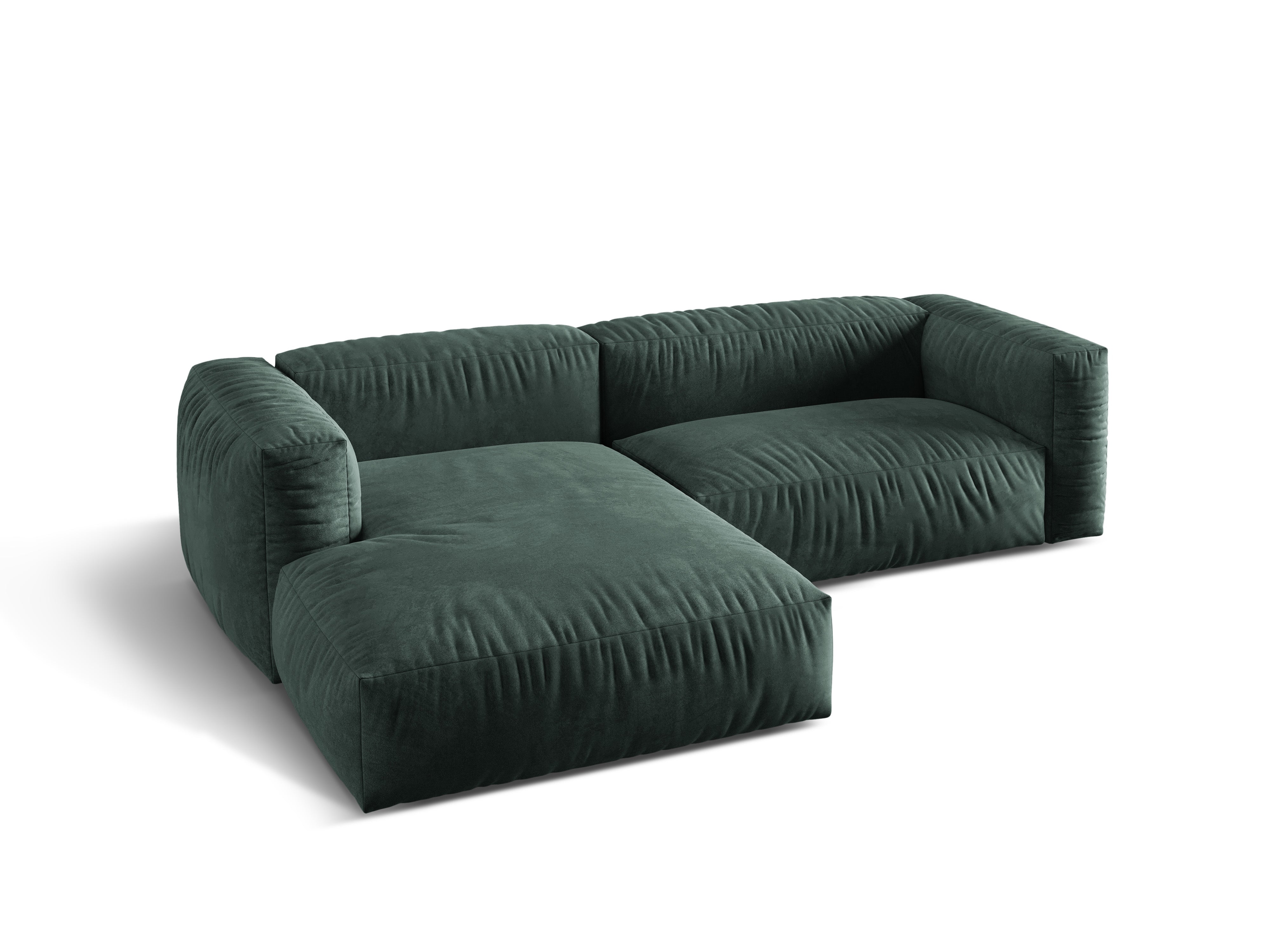 Left-handed 2-seater velvet Martin Petrol