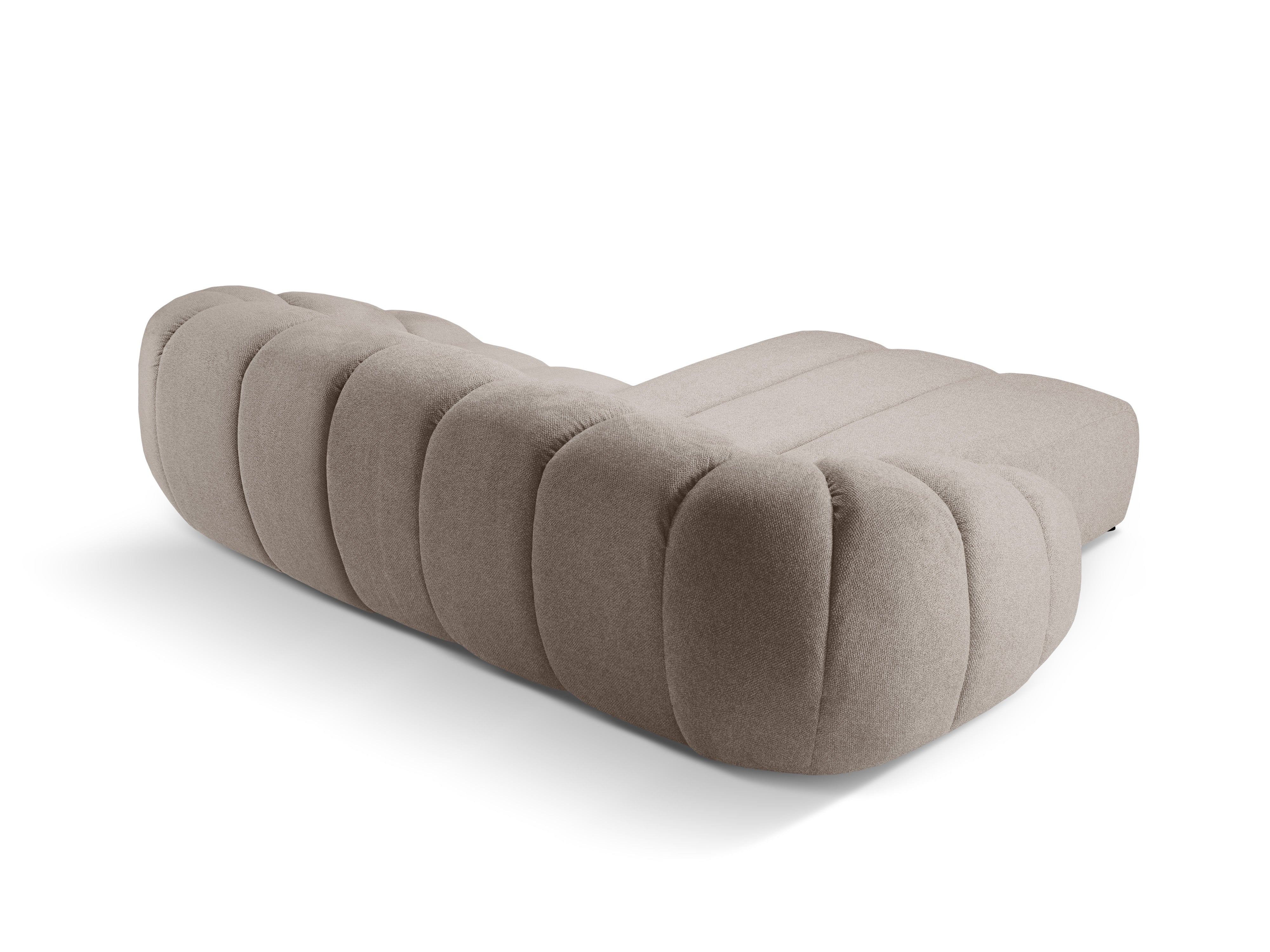 3-sitzige linke Eckcouch DIANA dunkelbeige Chenille