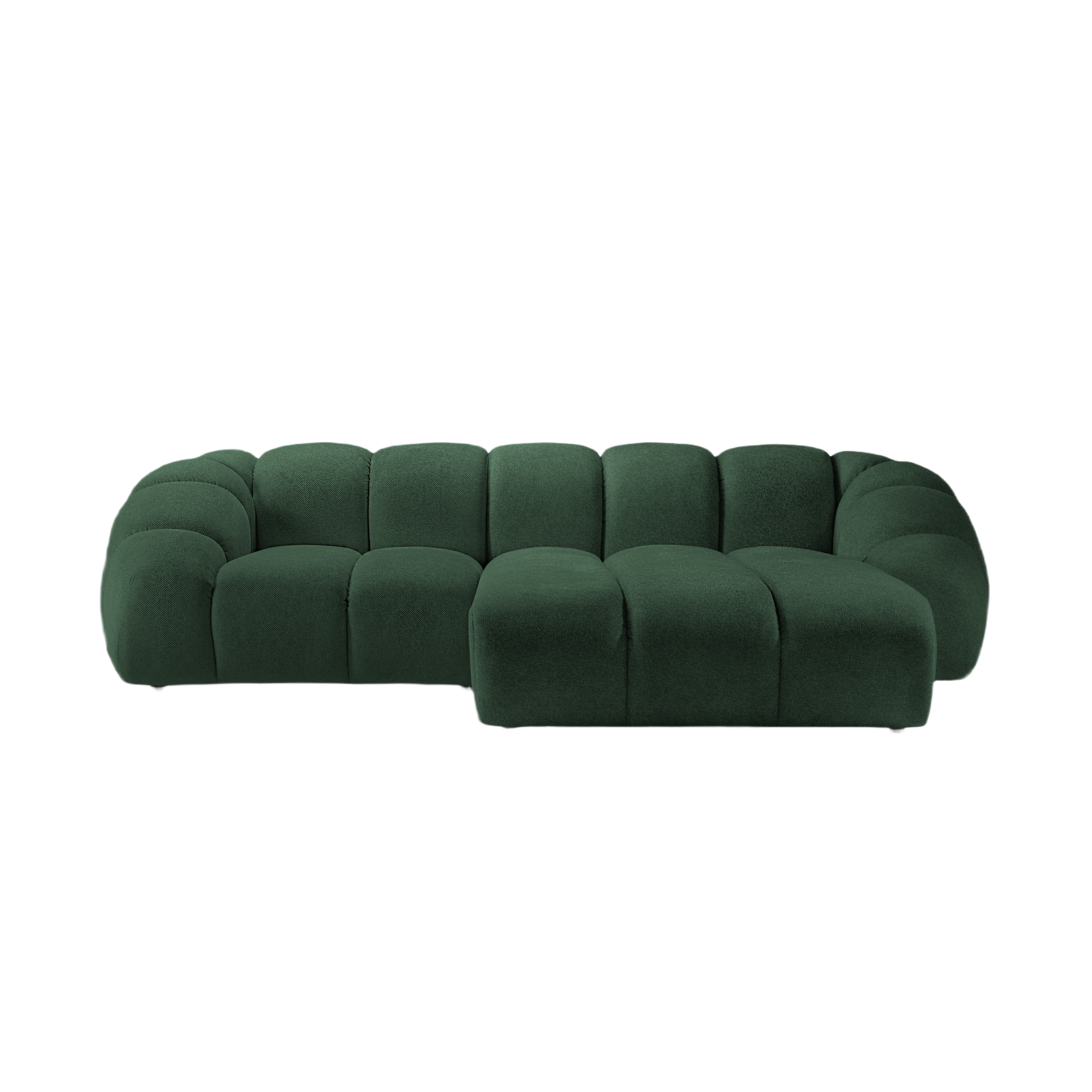 Right-facing 3-seater corner sofa DIANA dark green chenille [Monika]