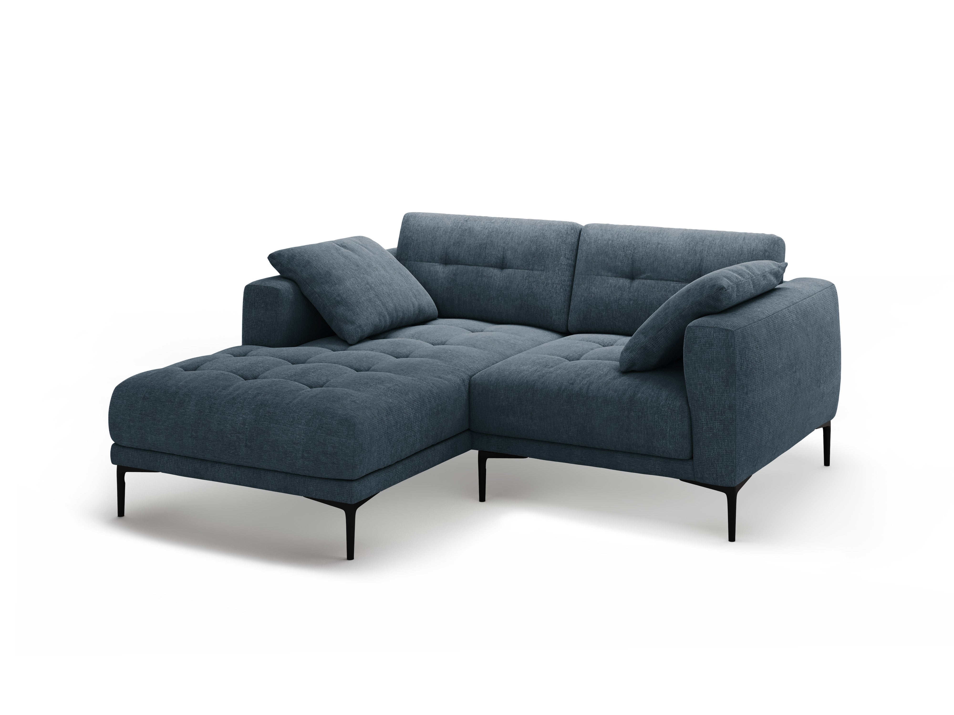 Ecksofa links BEMY dunkelblaues Chenille