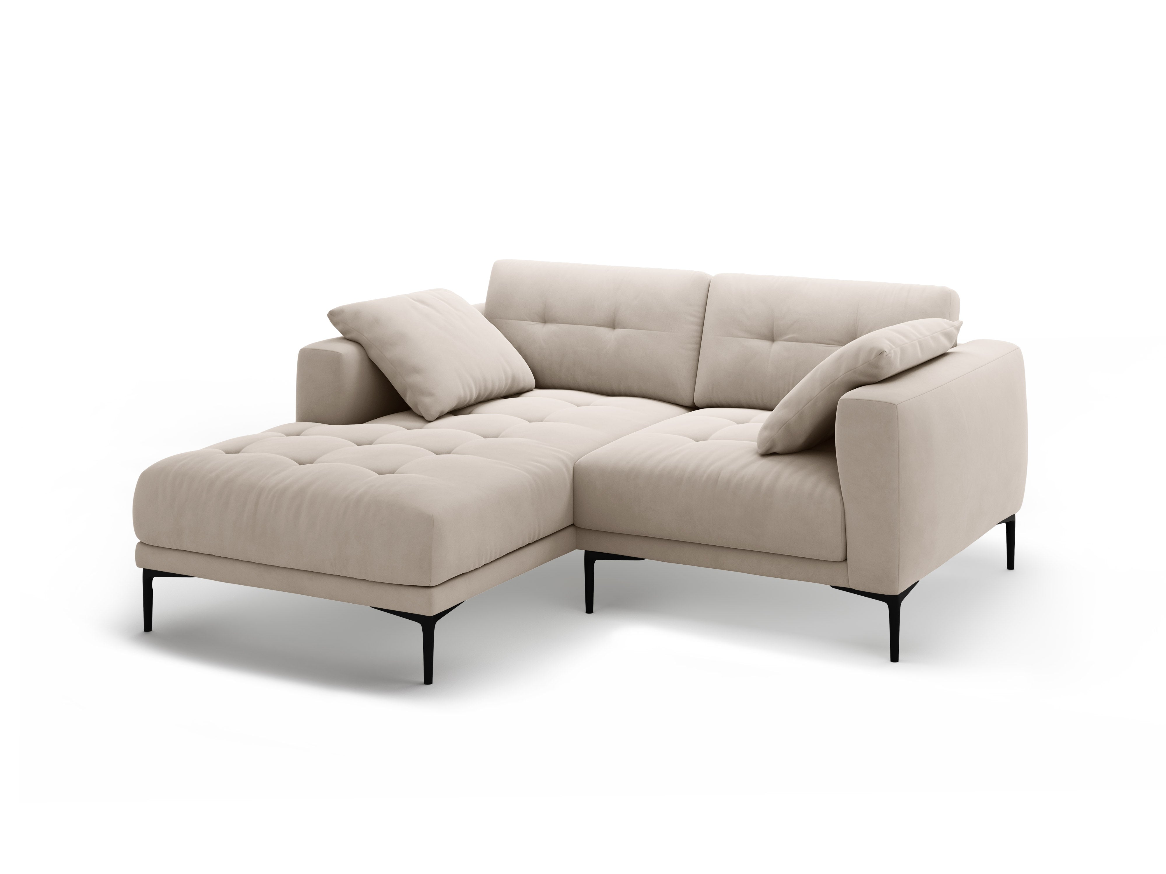 Left-facing velvet corner sofa BEMY beige