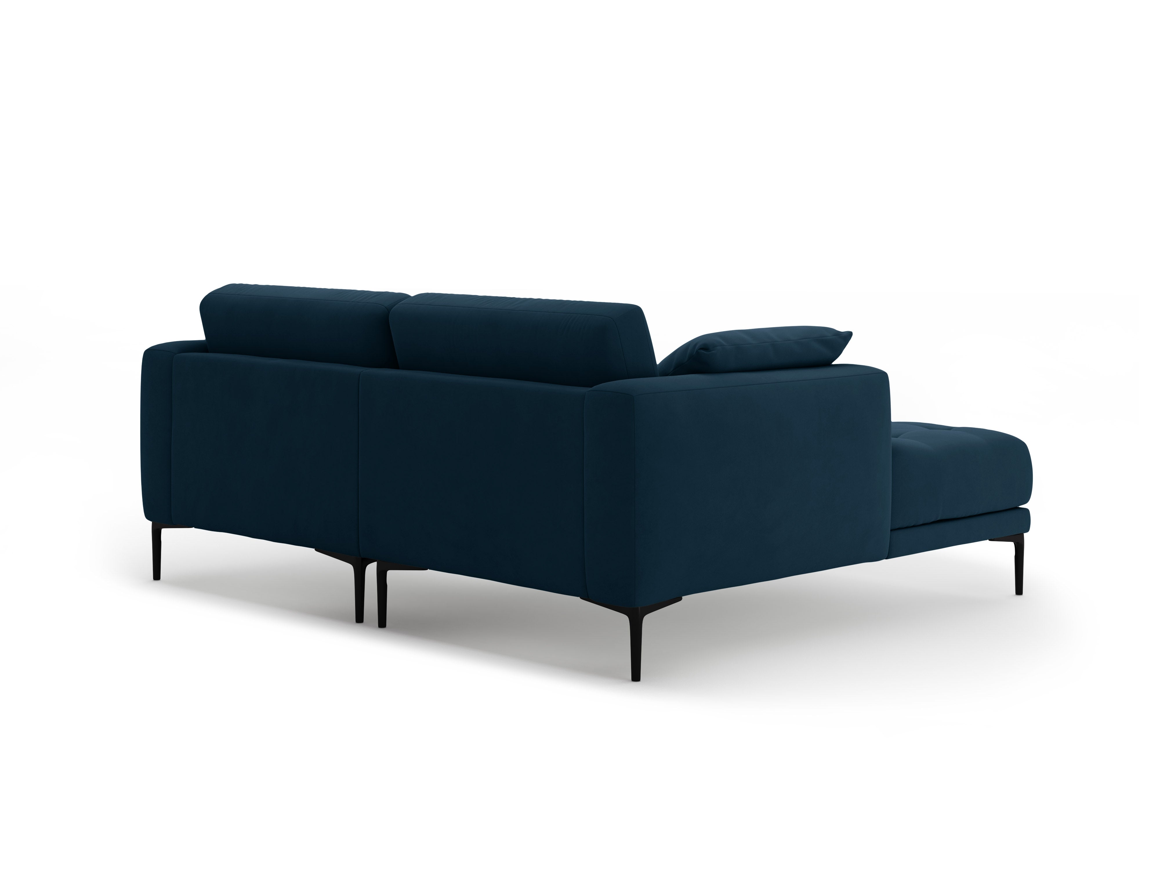 Left-facing velvet corner sofa BEMY royal blue
